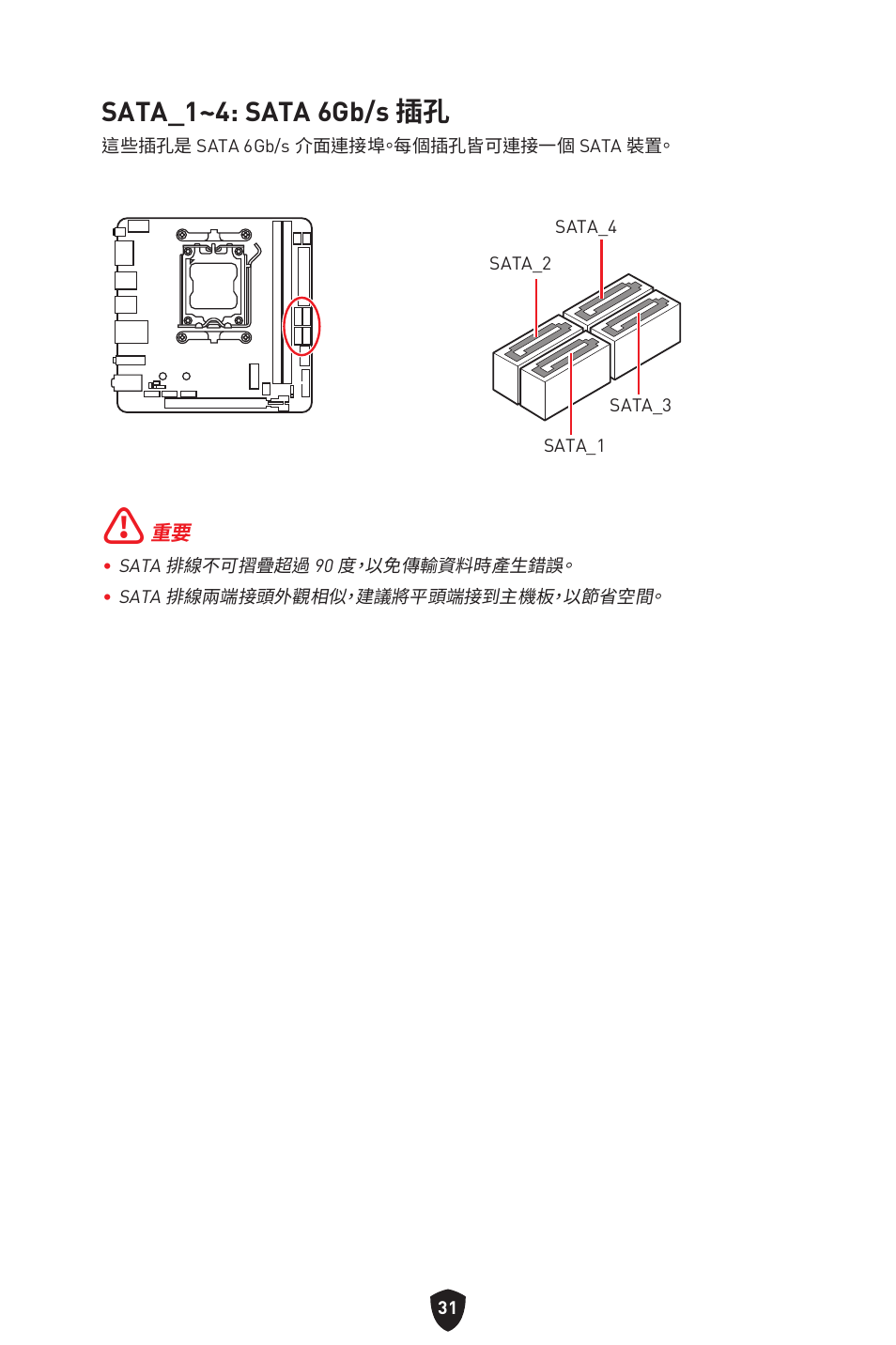 Sata_1~4: sata 6gb/s 插孔 | MSI MPG B650I EDGE WIFI AM5 Mini-ITX Motherboard User Manual | Page 322 / 397