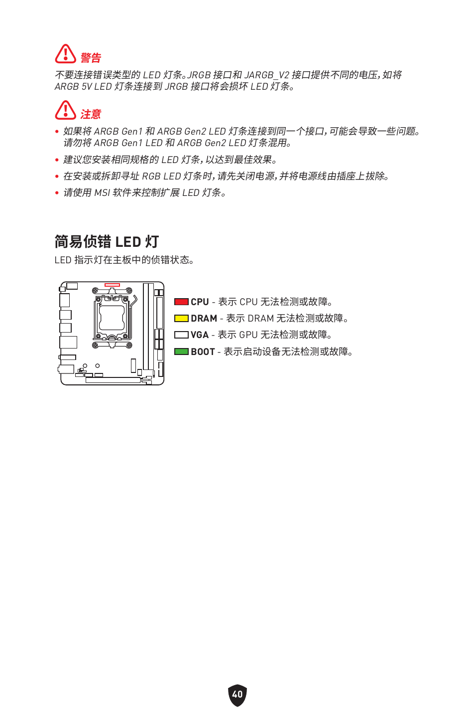 简易侦错 led 灯 | MSI MPG B650I EDGE WIFI AM5 Mini-ITX Motherboard User Manual | Page 379 / 397