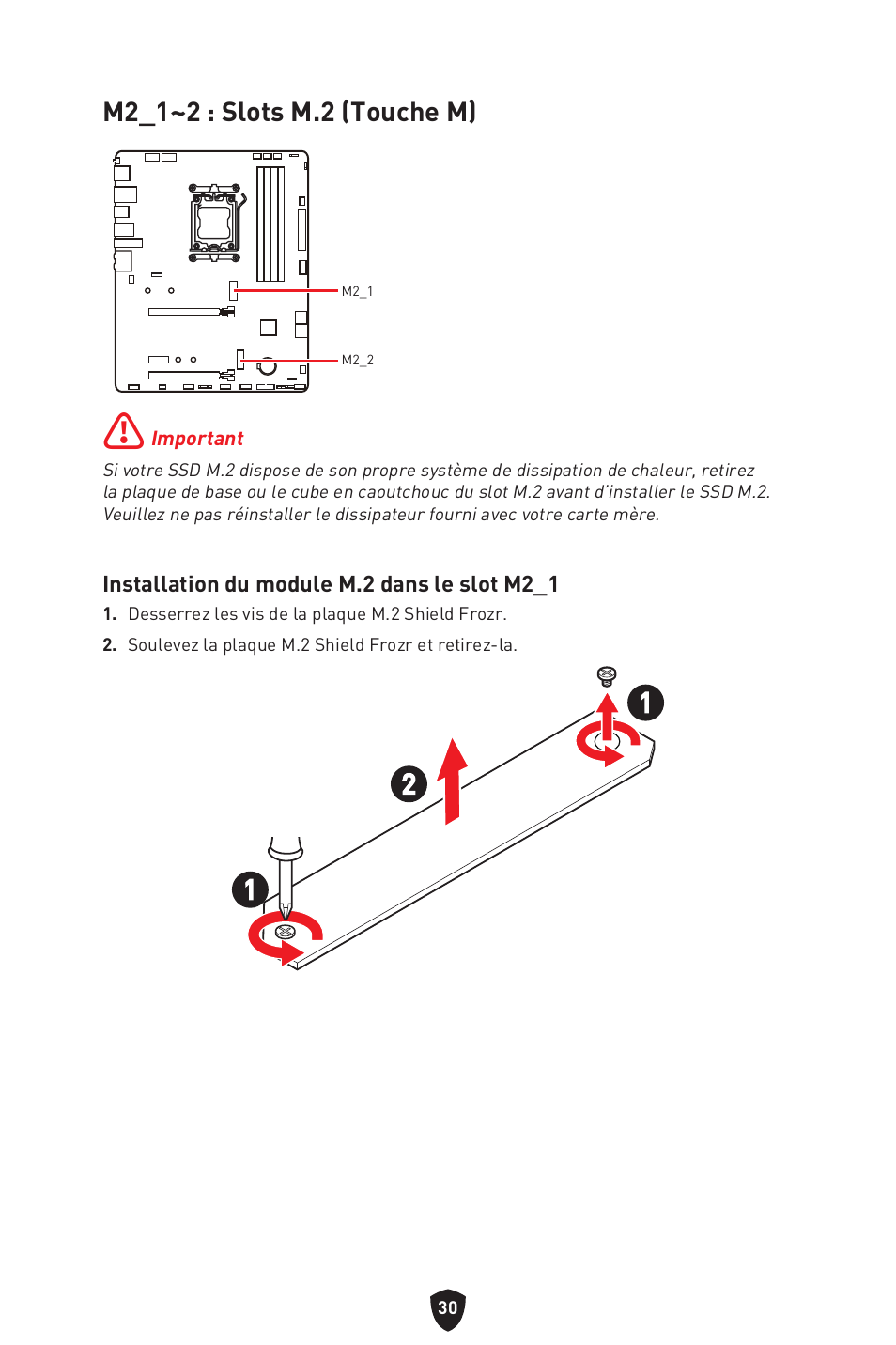 M2_1~2 : slots m.2 (touche m) | MSI B650 GAMING PLUS WIFI AM5 ATX Motherboard User Manual | Page 138 / 436