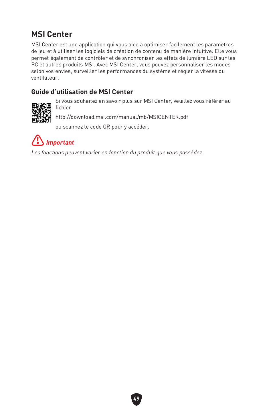 Msi center | MSI B650 GAMING PLUS WIFI AM5 ATX Motherboard User Manual | Page 157 / 436