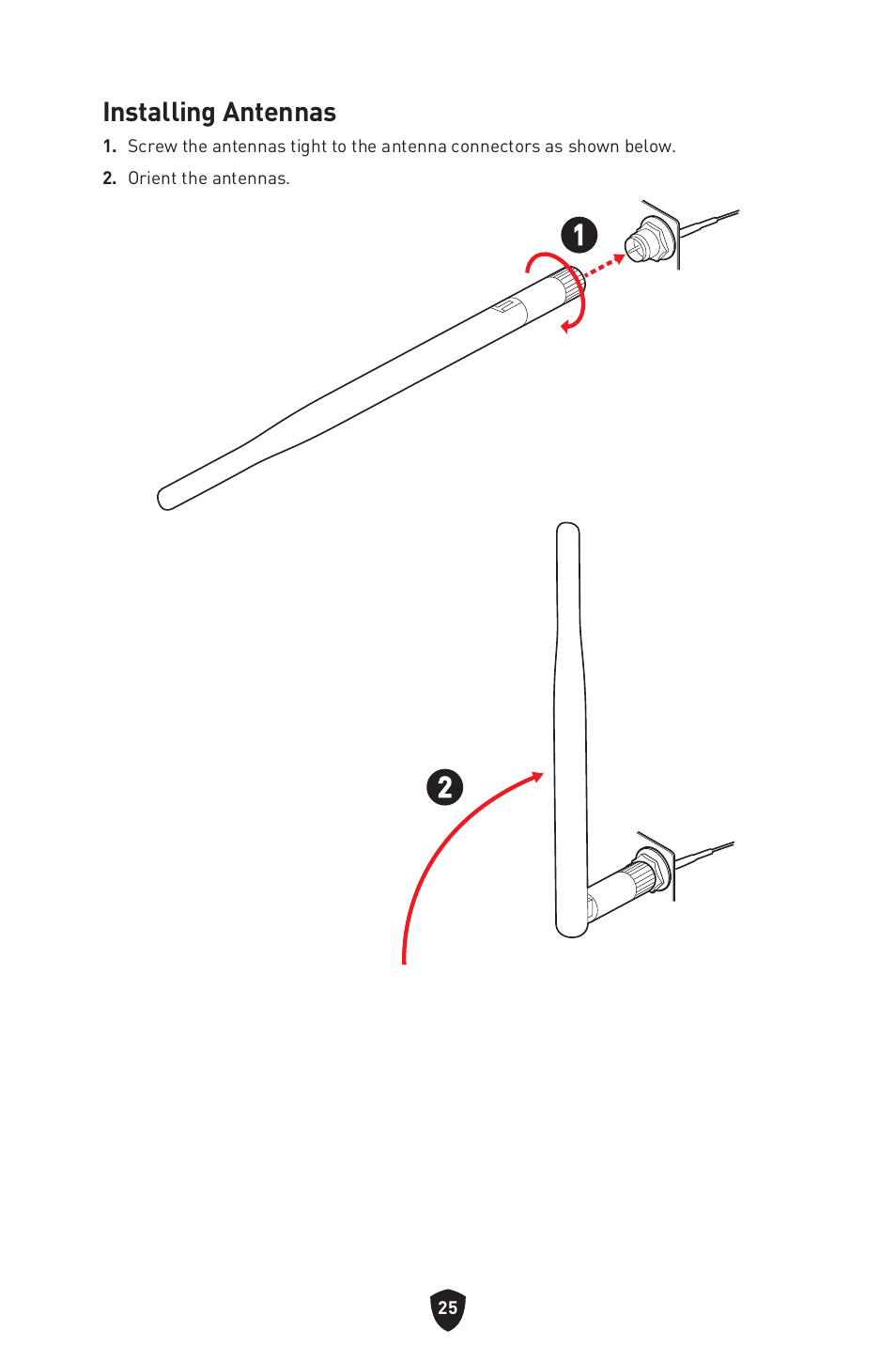 Installing antennas | MSI B650 GAMING PLUS WIFI AM5 ATX Motherboard User Manual | Page 27 / 436