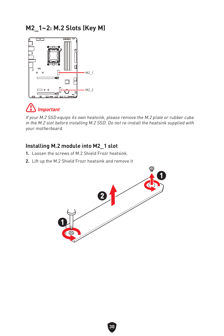 M2_1~2: m.2 slots (key m) | MSI B650 GAMING PLUS WIFI AM5 ATX Motherboard User Manual | Page 32 / 436