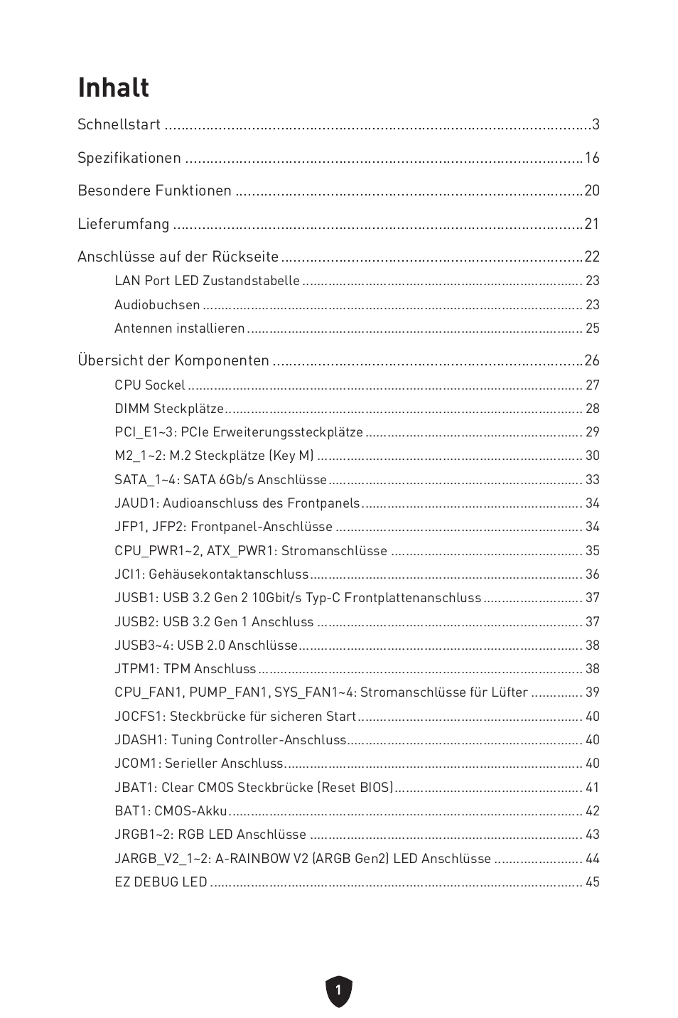 Deutsch, Inhalt | MSI B650 GAMING PLUS WIFI AM5 ATX Motherboard User Manual | Page 56 / 436