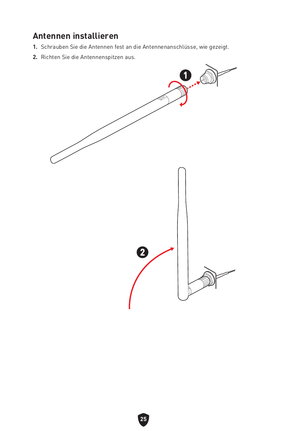 Antennen installieren | MSI B650 GAMING PLUS WIFI AM5 ATX Motherboard User Manual | Page 80 / 436
