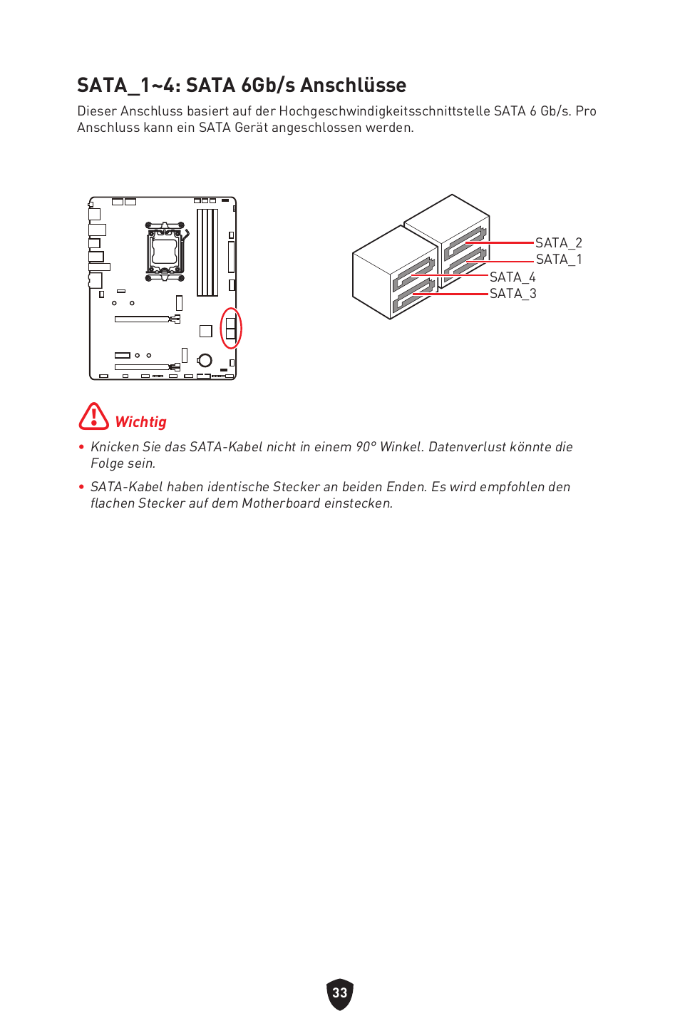Sata_1~4: sata 6gb/s anschlüsse | MSI B650 GAMING PLUS WIFI AM5 ATX Motherboard User Manual | Page 88 / 436