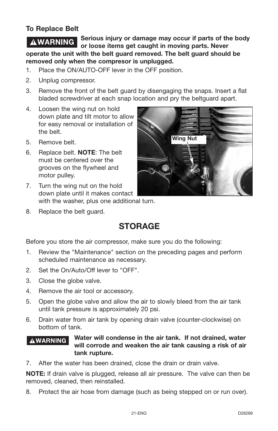 Storage | Delta 66-750 User Manual | Page 21 / 30