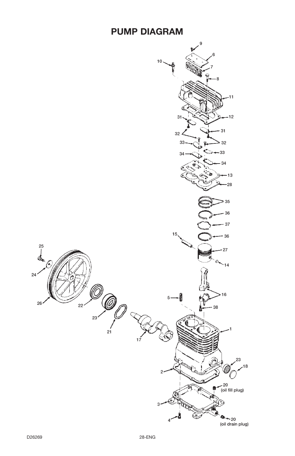 Pump diagram | Delta 66-750 User Manual | Page 28 / 30