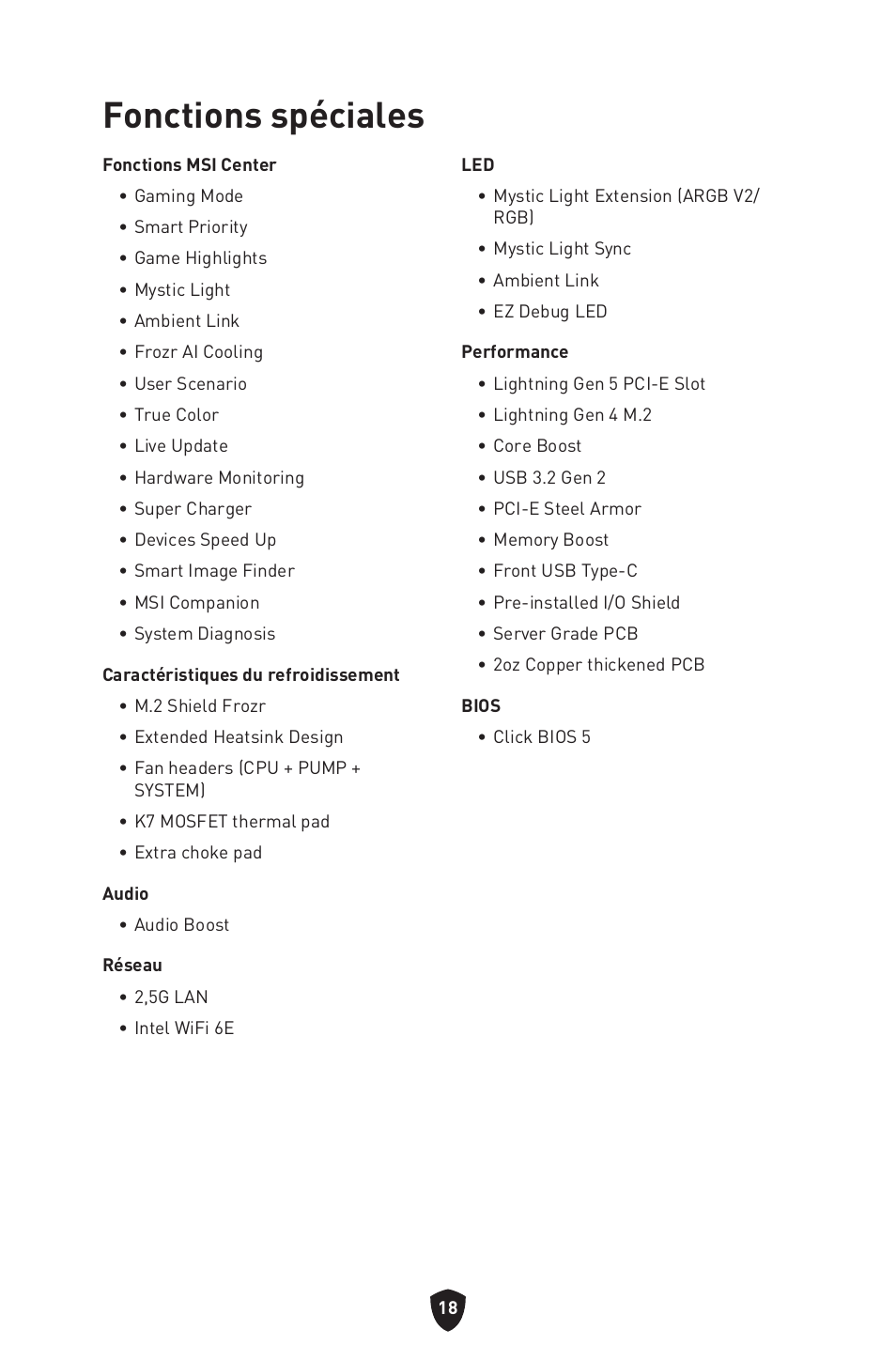 Fonctions spéciales | MSI MPG B760I EDGE WIFI LGA 1700 Mini-ITX Motherboard User Manual | Page 118 / 405