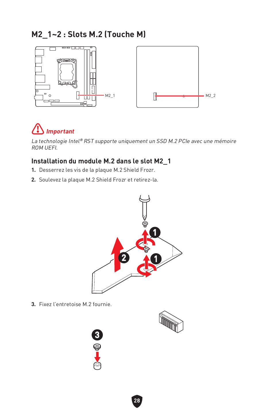 M2_1~2 : slots m.2 (touche m) | MSI MPG B760I EDGE WIFI LGA 1700 Mini-ITX Motherboard User Manual | Page 128 / 405