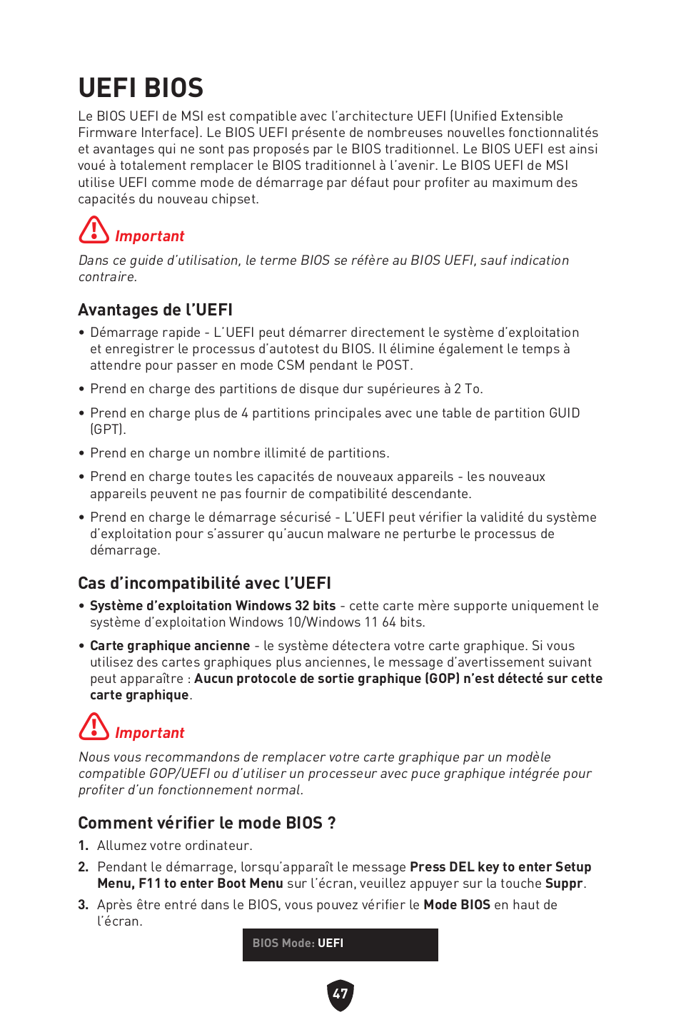 Uefi bios | MSI MPG B760I EDGE WIFI LGA 1700 Mini-ITX Motherboard User Manual | Page 147 / 405