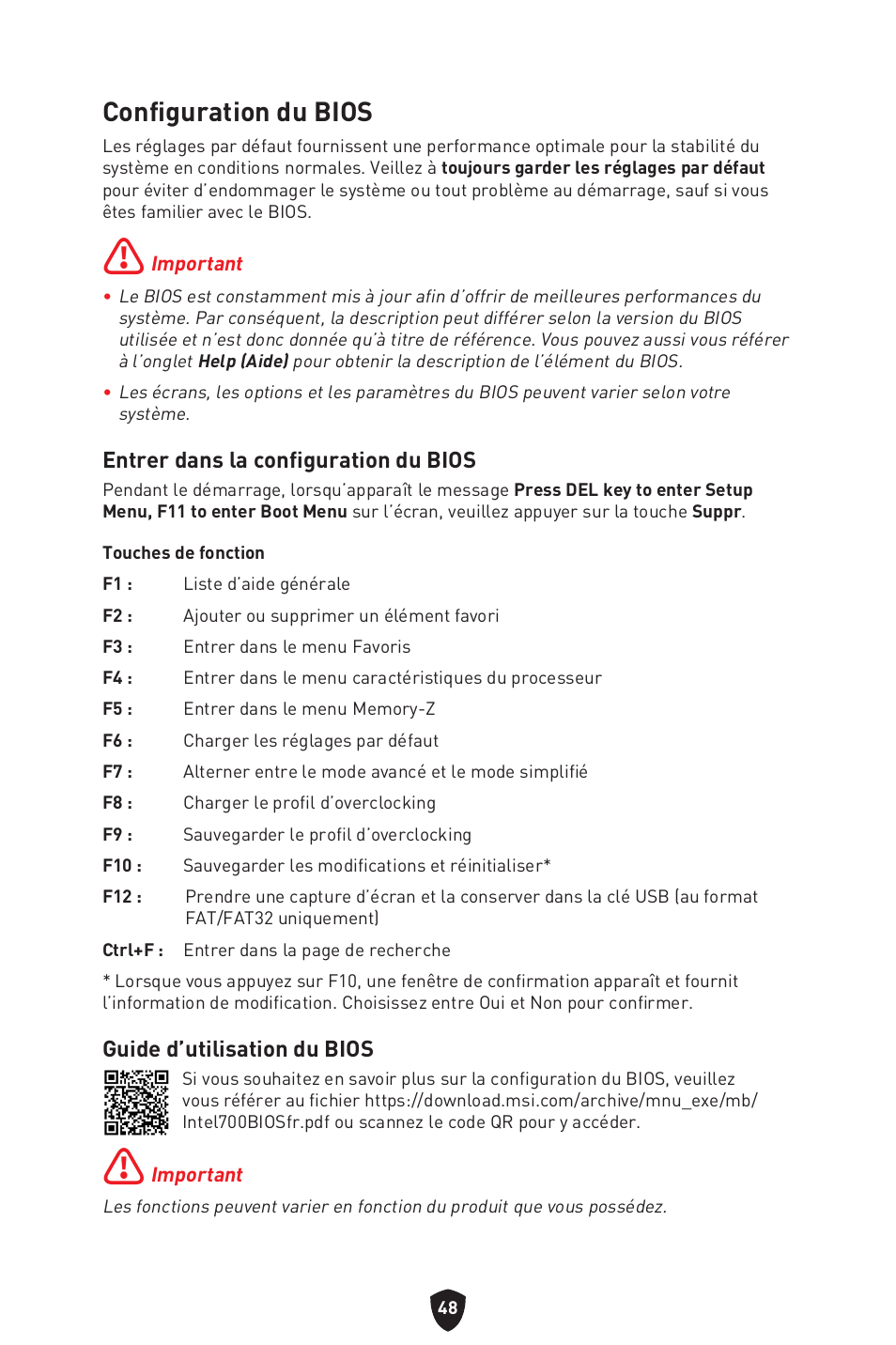 Configuration du bios | MSI MPG B760I EDGE WIFI LGA 1700 Mini-ITX Motherboard User Manual | Page 148 / 405