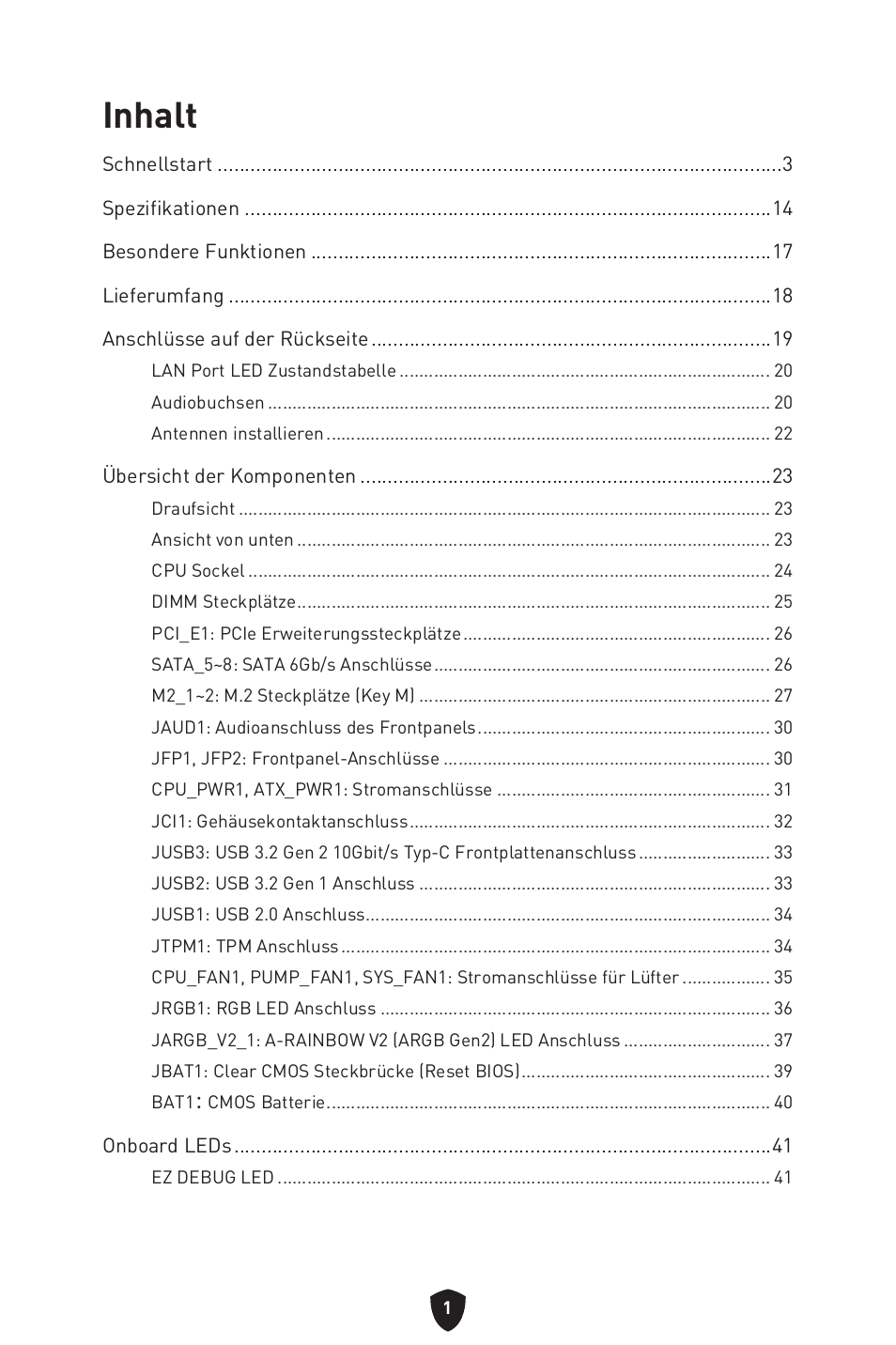 Deutsch, Inhalt | MSI MPG B760I EDGE WIFI LGA 1700 Mini-ITX Motherboard User Manual | Page 52 / 405