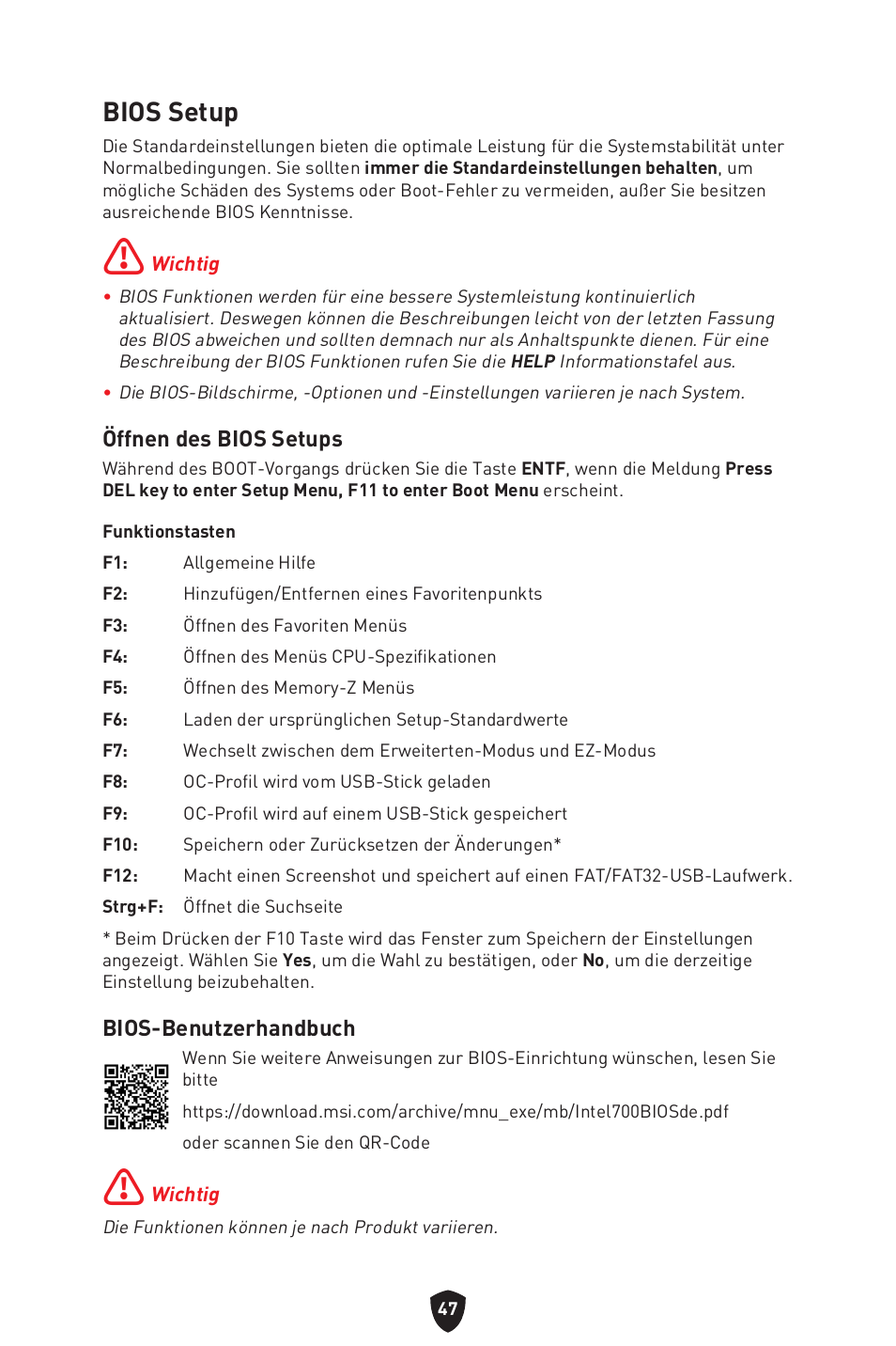 Bios setup | MSI MPG B760I EDGE WIFI LGA 1700 Mini-ITX Motherboard User Manual | Page 98 / 405