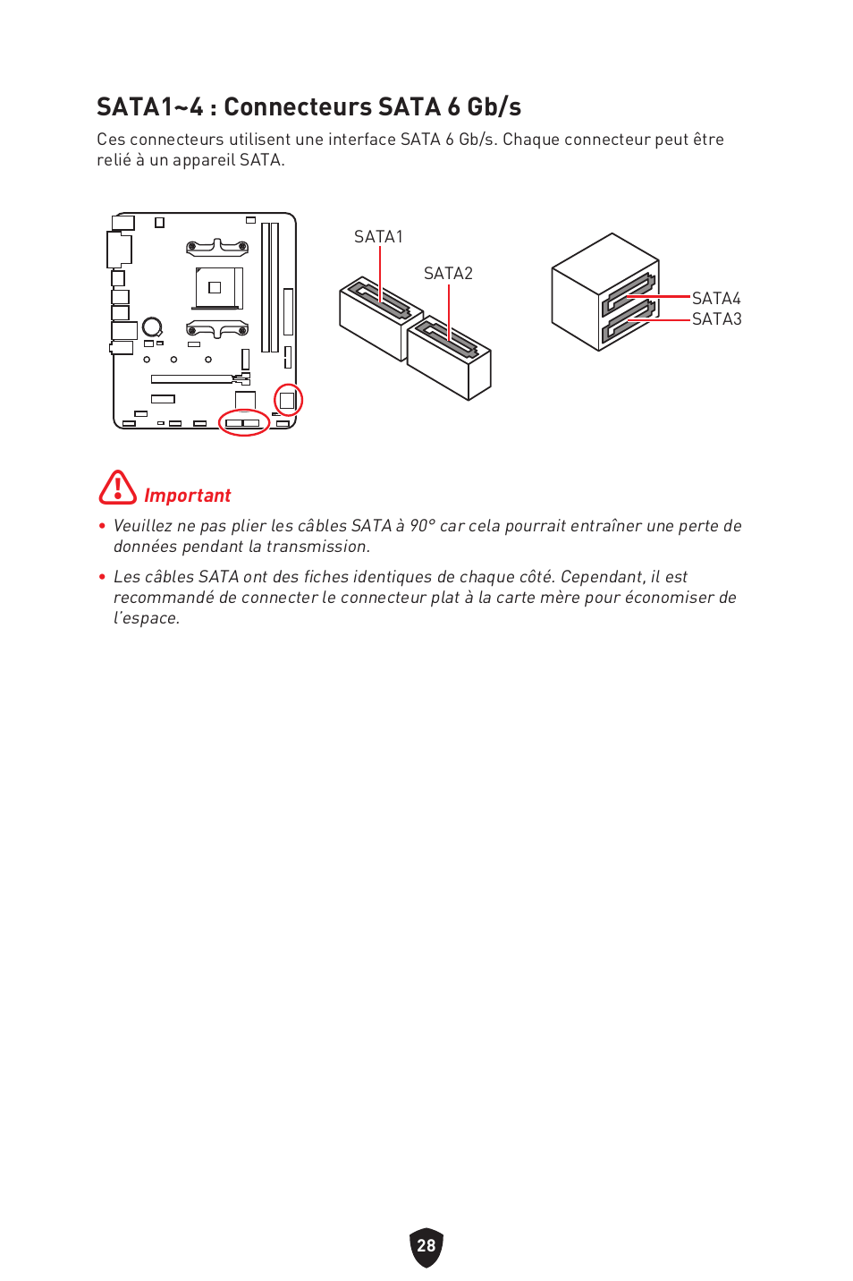 Sata1~4 : connecteurs sata 6 gb/s | MSI B450M-A PRO MAX II Micro-ATX Motherboard User Manual | Page 118 / 362