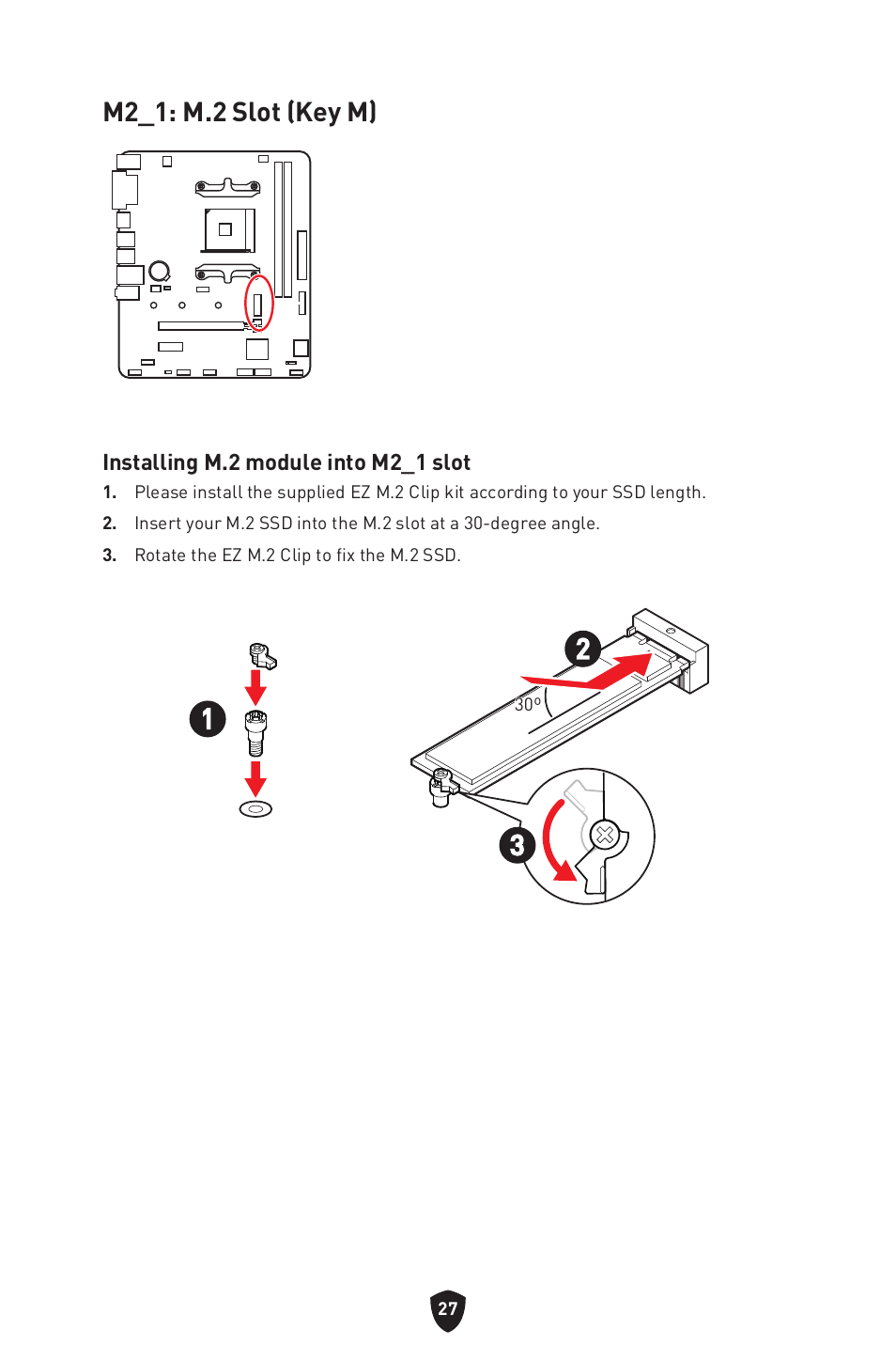 M2_1: m.2 slot (key m) | MSI B450M-A PRO MAX II Micro-ATX Motherboard User Manual | Page 29 / 362
