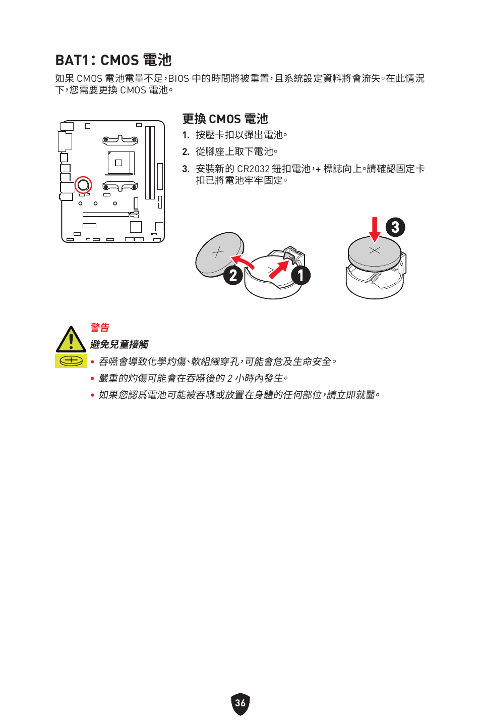 Bat1： cmos 電池 | MSI B450M-A PRO MAX II Micro-ATX Motherboard User Manual | Page 302 / 362