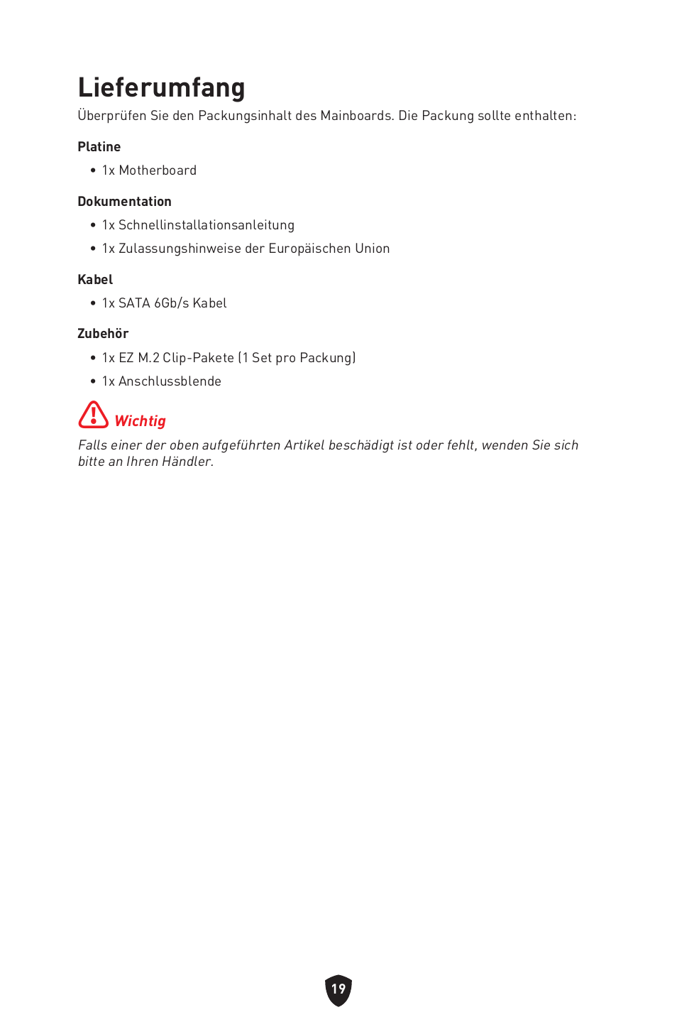 Lieferumfang | MSI B450M-A PRO MAX II Micro-ATX Motherboard User Manual | Page 65 / 362