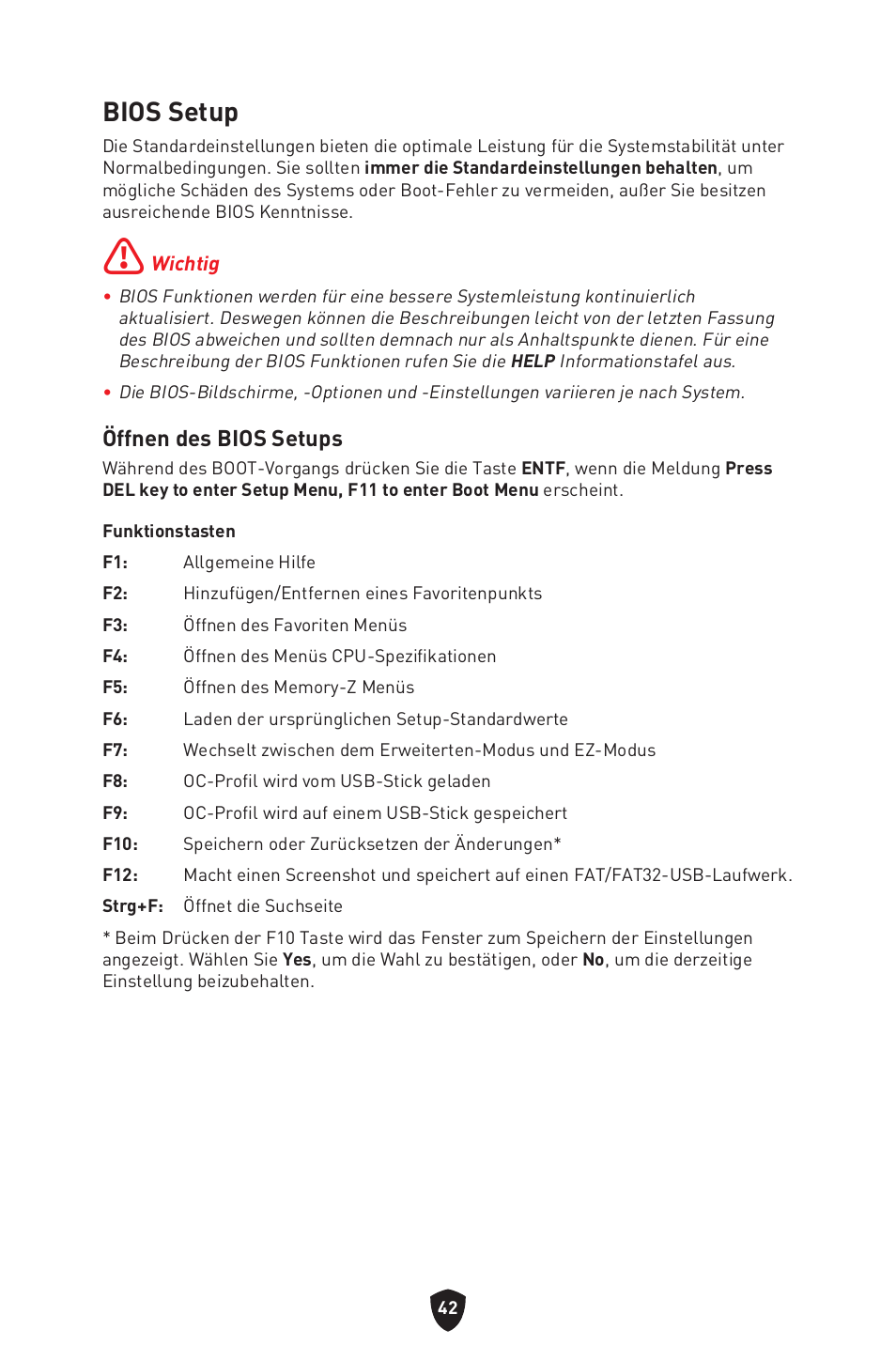 Bios setup, Öffnen des bios setups | MSI B450M-A PRO MAX II Micro-ATX Motherboard User Manual | Page 88 / 362