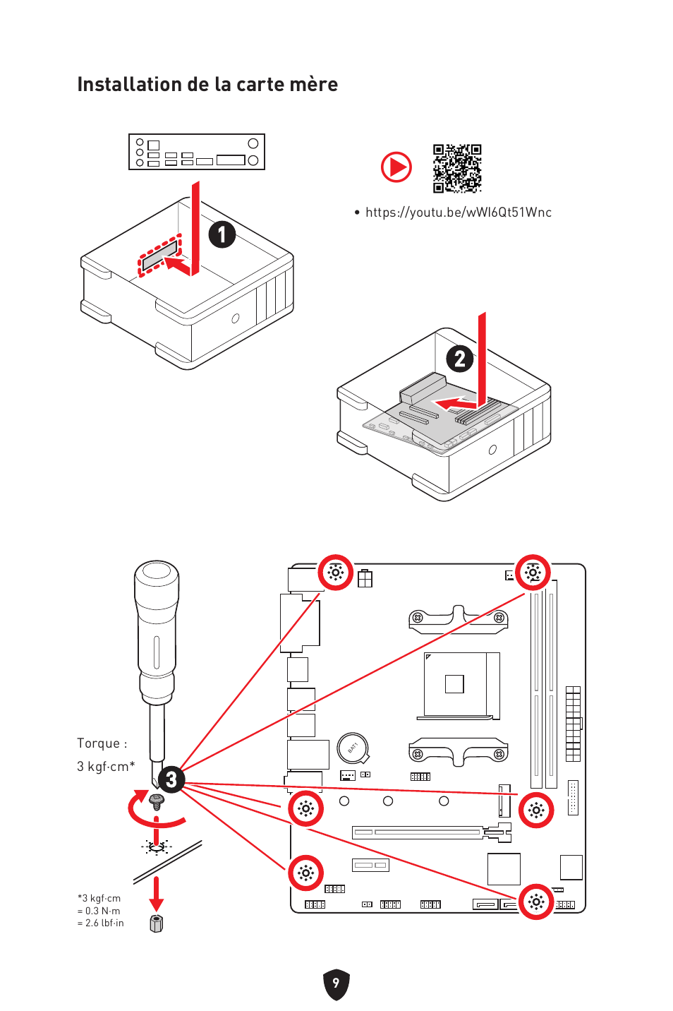 Installation de la carte mère | MSI B450M-A PRO MAX II Micro-ATX Motherboard User Manual | Page 99 / 362