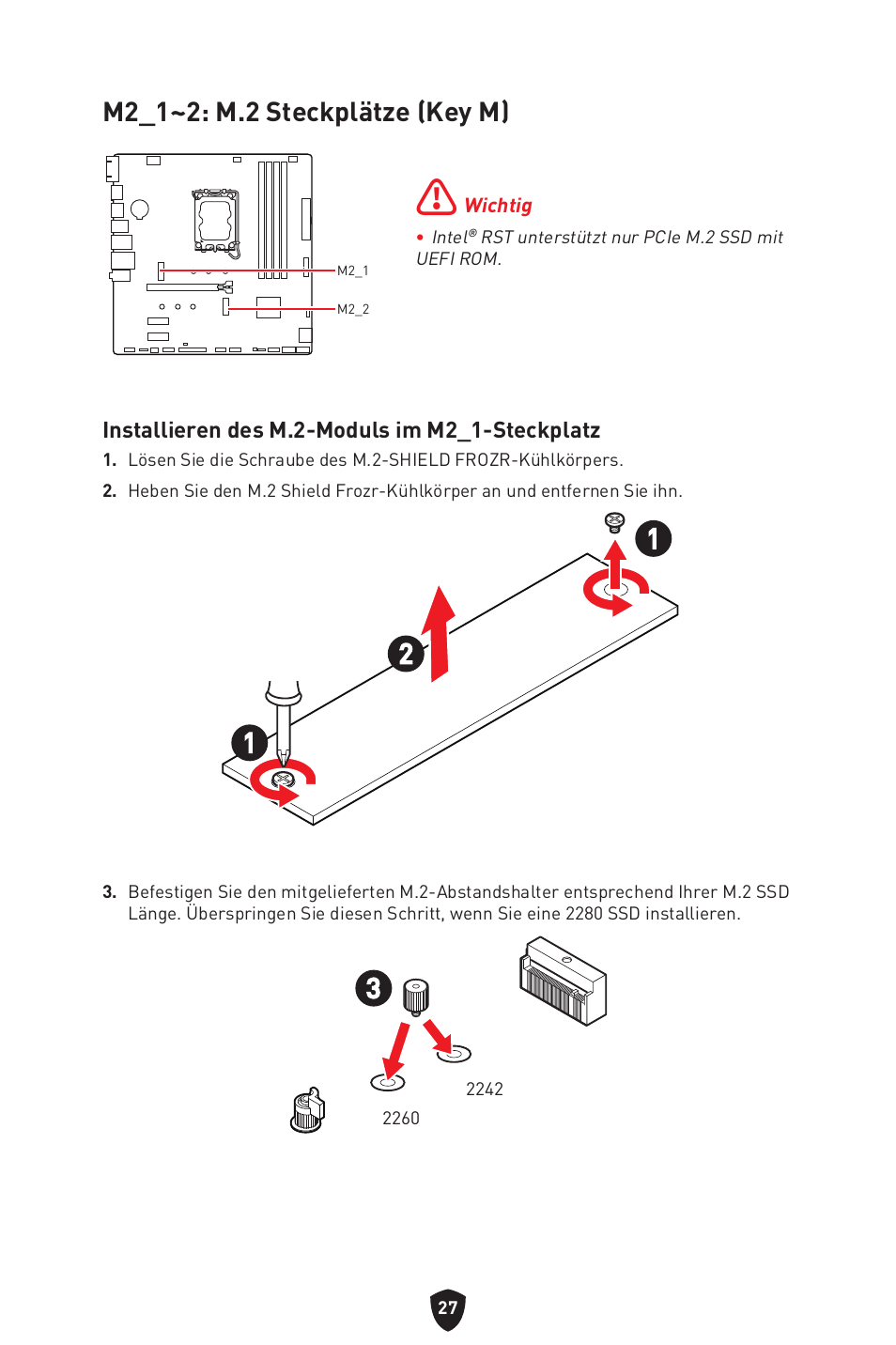 M2_1~2: m.2 steckplätze (key m) | MSI PRO B760M-P DDR4 LGA 1700 Micro-ATX Motherboard User Manual | Page 76 / 386