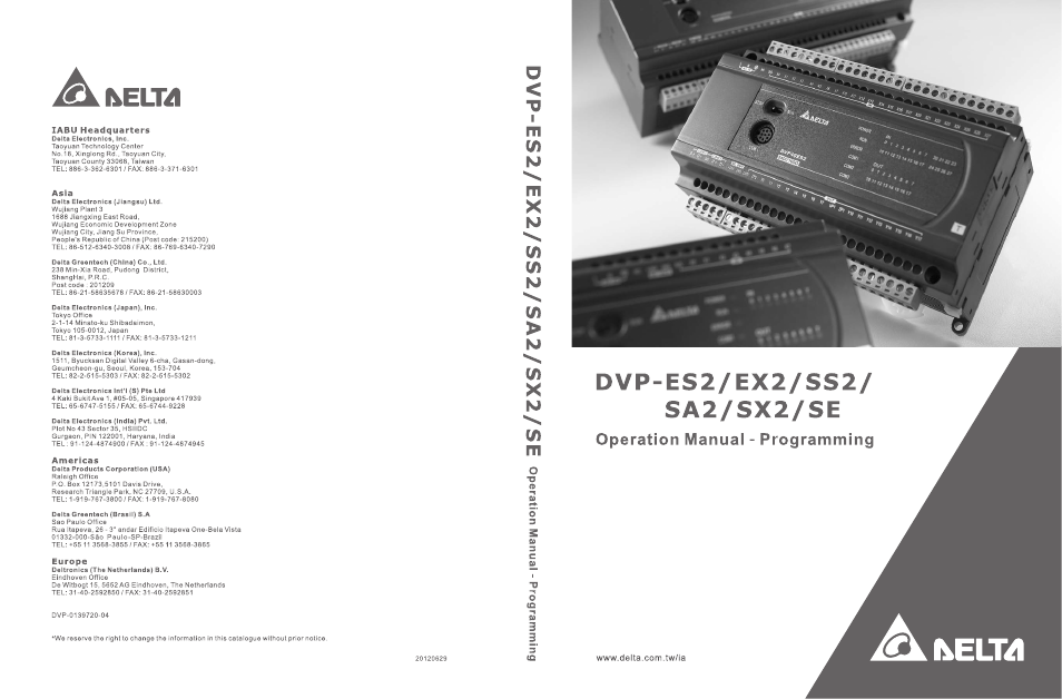 Delta DVP-ES2 User Manual | 702 pages