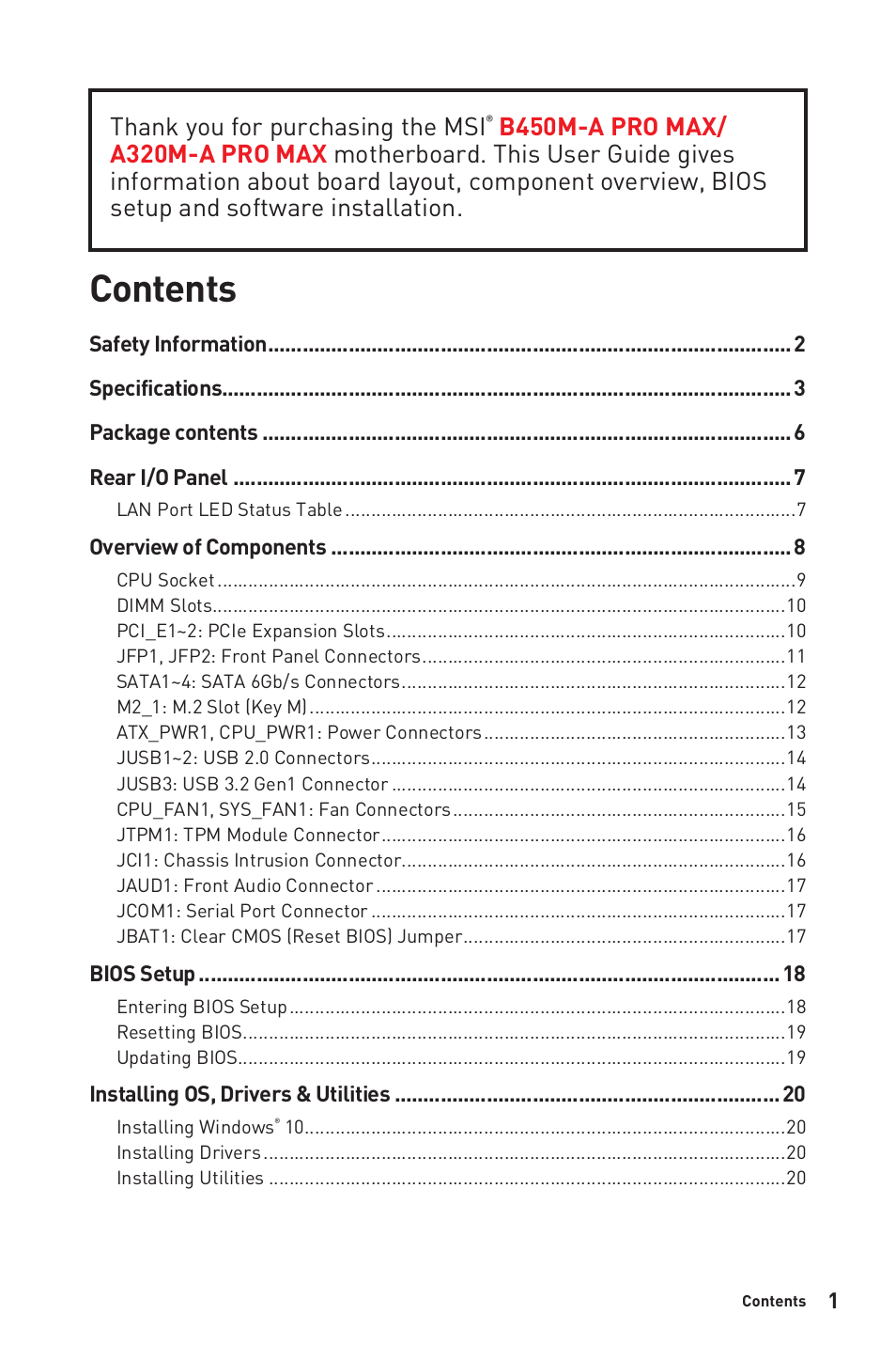 MSI B450M-A PRO MAX AM4 Micro-ATX Motherboard User Manual | 165 pages