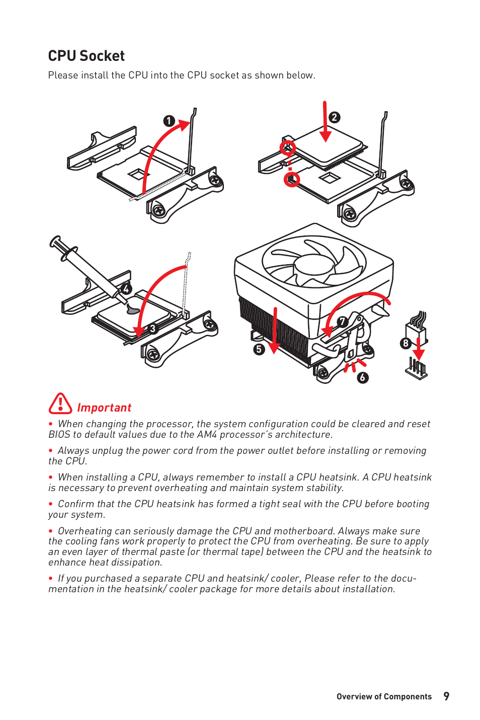 Cpu socket | MSI B450M-A PRO MAX AM4 Micro-ATX Motherboard User Manual | Page 9 / 165