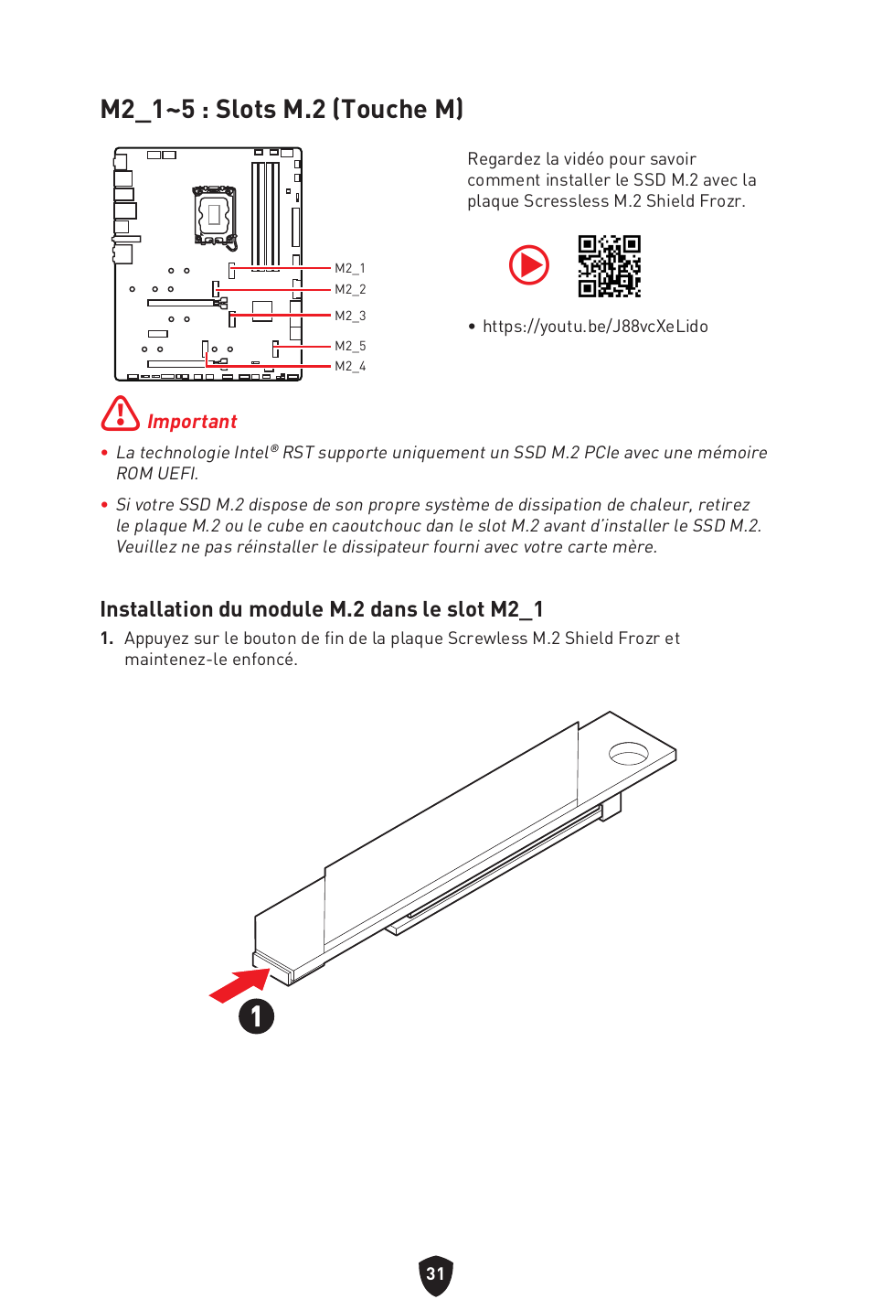 M2_1~5 : slots m.2 (touche m) | MSI MPG Z790 CARBON WIFI LGA 1700 ATX Motherboard User Manual | Page 161 / 524