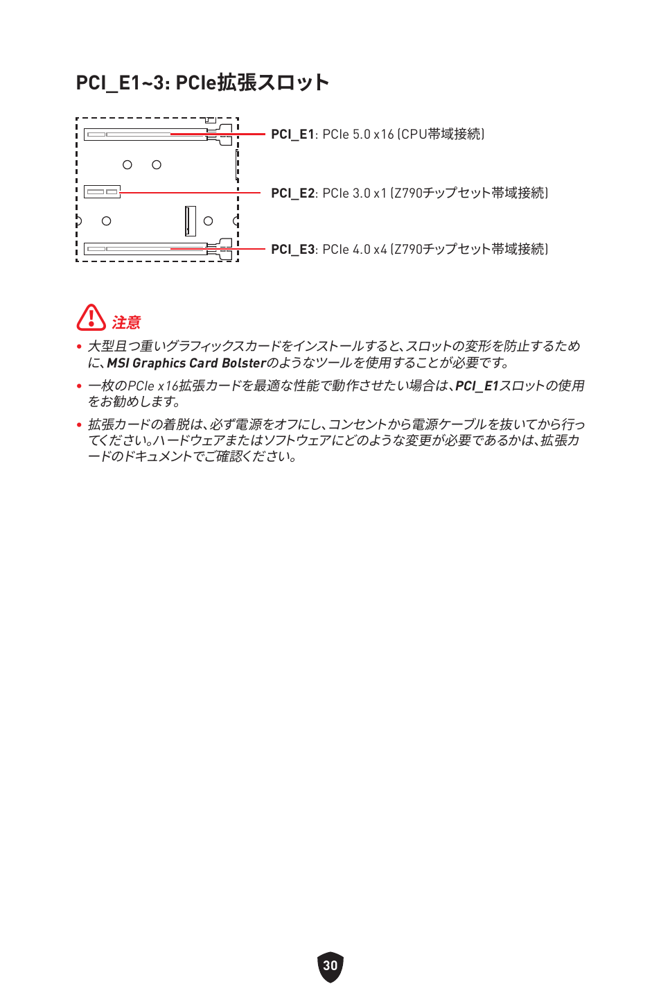 Pci_e1~3: pcie拡張スロット | MSI MPG Z790 CARBON WIFI LGA 1700 ATX Motherboard User Manual | Page 288 / 524