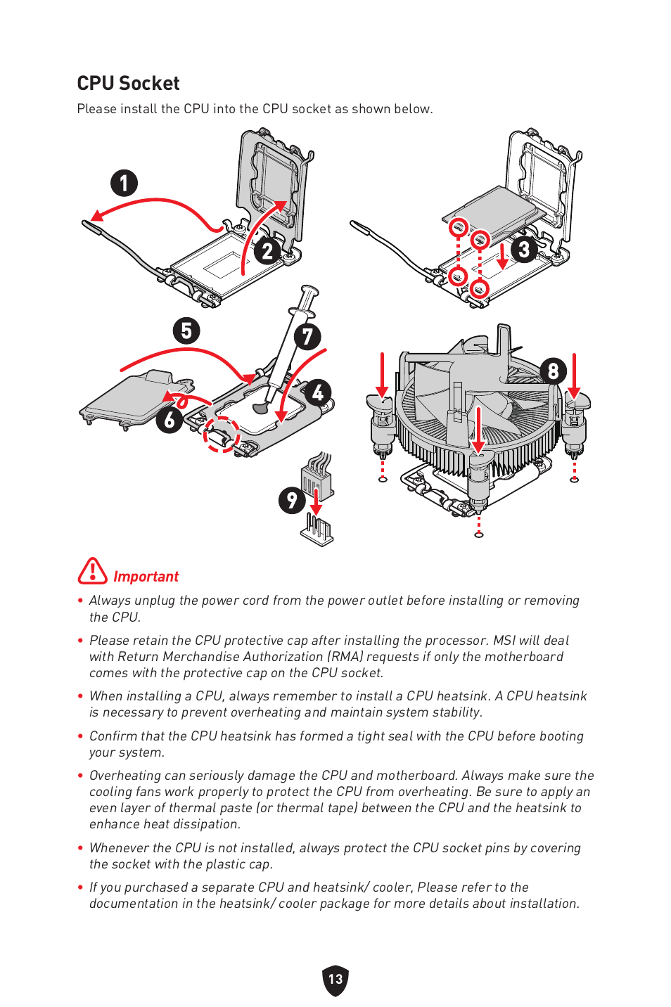 Cpu socket | MSI MAG B660M MORTAR WIFI DDR4 Micro-ATX Motherboard User Manual | Page 15 / 262