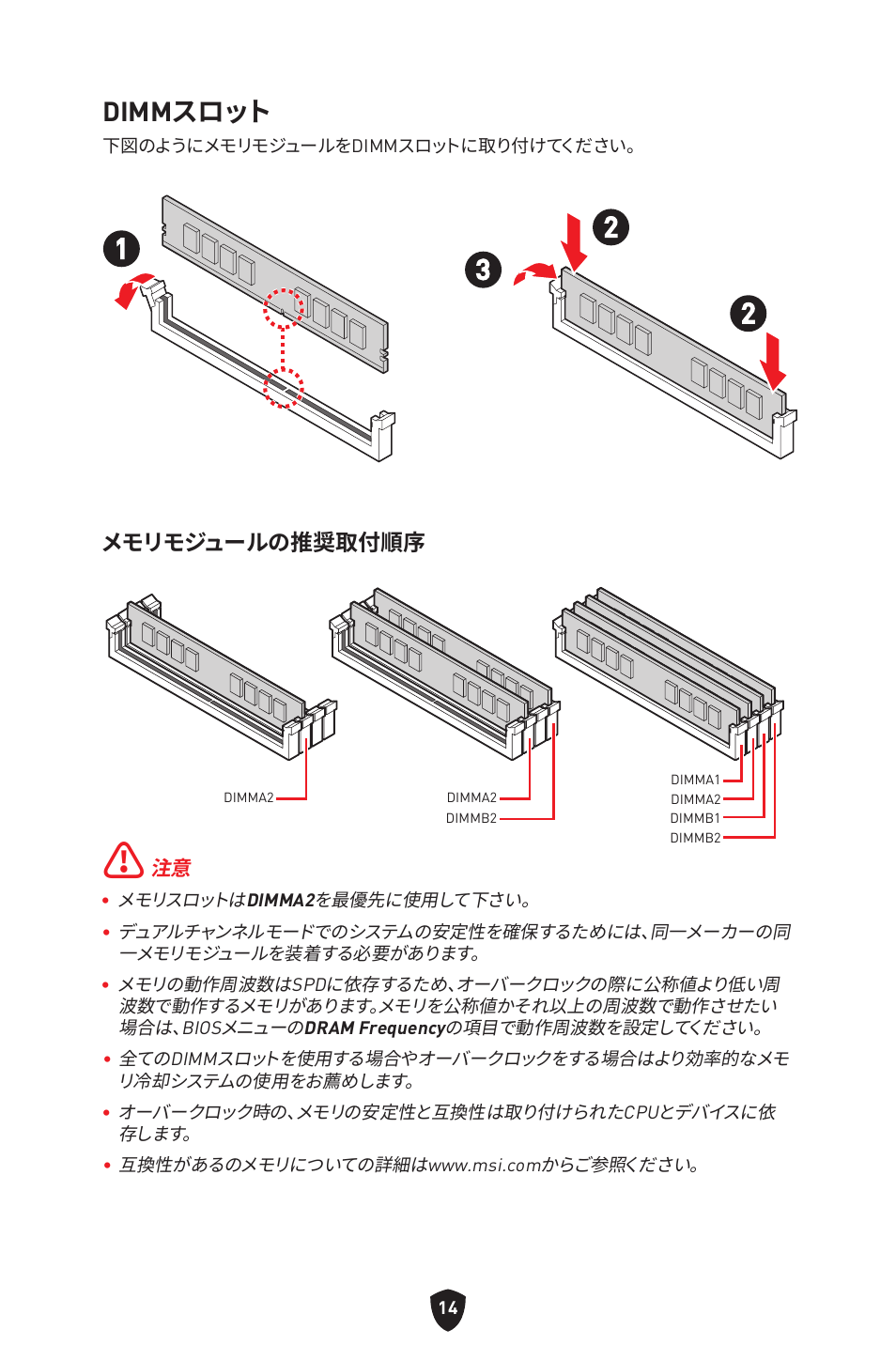 Dimmスロット | MSI MAG B660M MORTAR WIFI DDR4 Micro-ATX Motherboard User Manual | Page 235 / 262