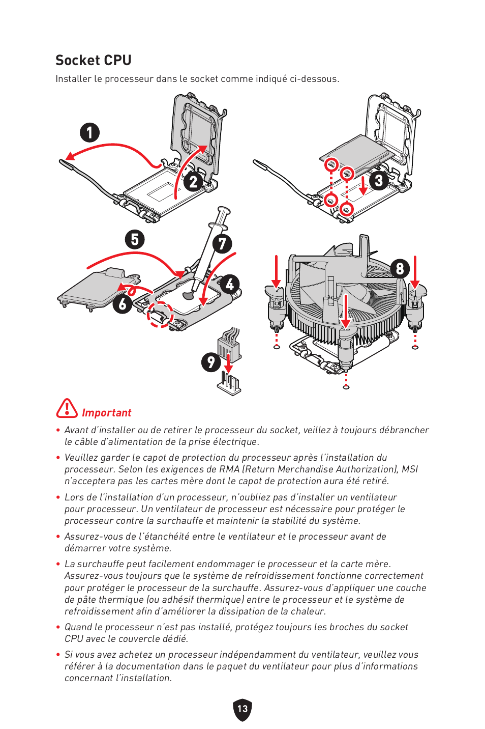 Socket cpu | MSI MAG B660M MORTAR WIFI DDR4 Micro-ATX Motherboard User Manual | Page 77 / 262