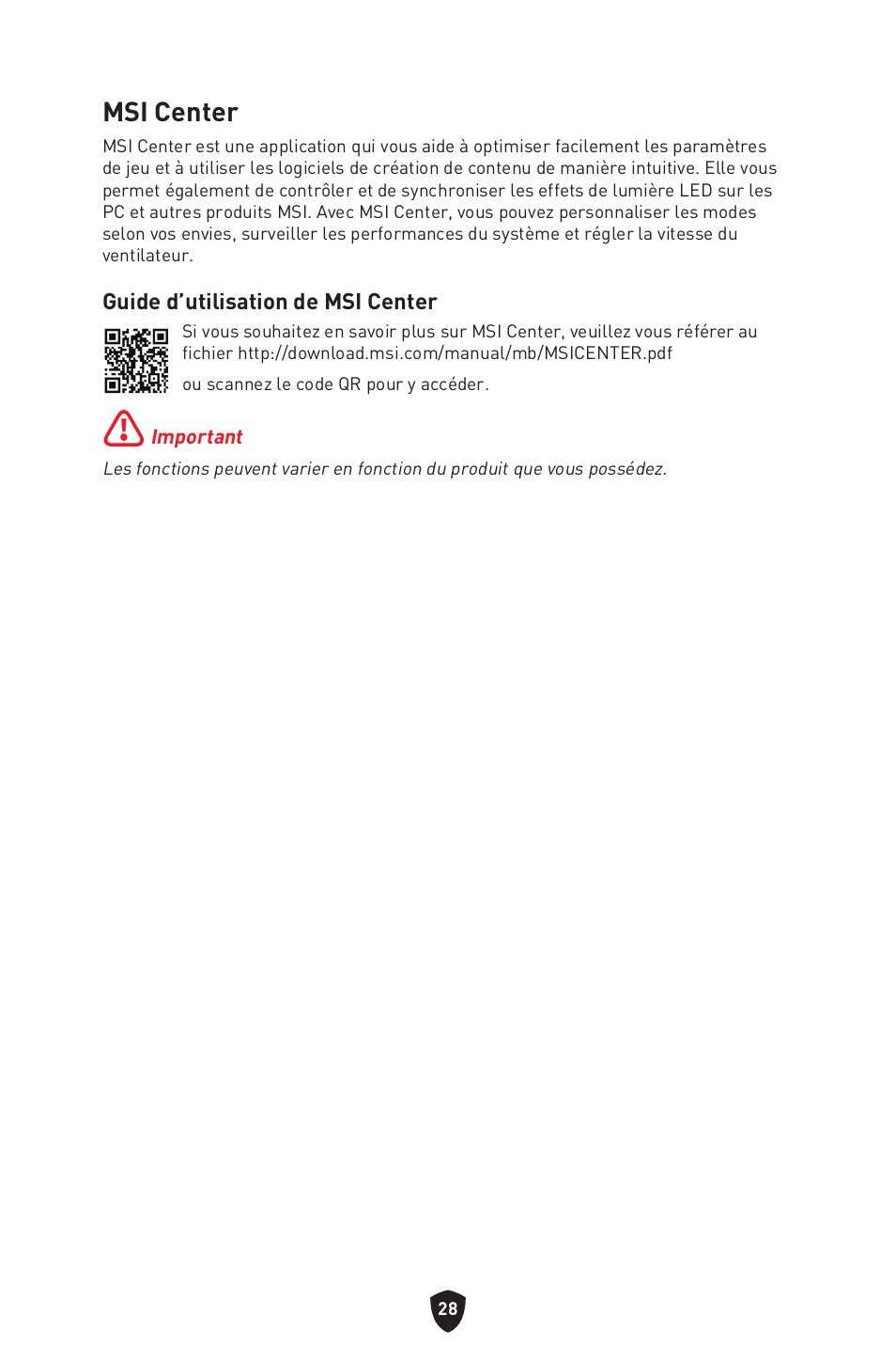 Msi center | MSI MAG B660M MORTAR WIFI DDR4 Micro-ATX Motherboard User Manual | Page 92 / 262