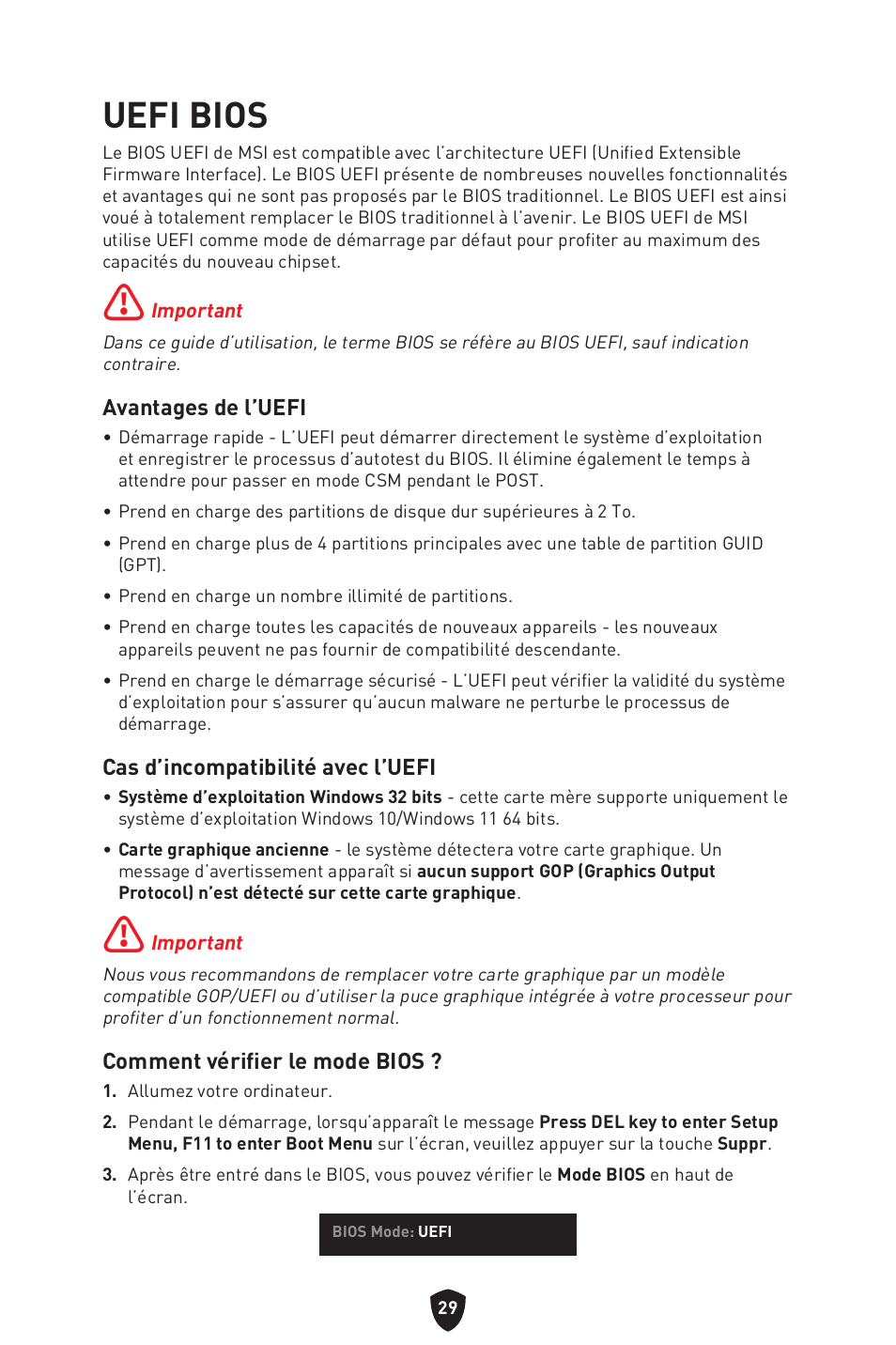 Uefi bios | MSI MAG B660M MORTAR WIFI DDR4 Micro-ATX Motherboard User Manual | Page 93 / 262