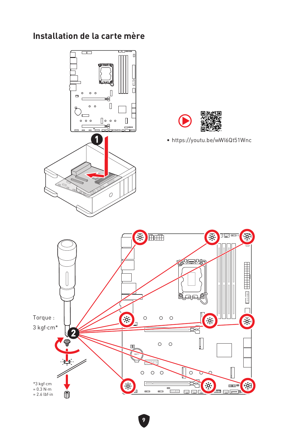 Installation de la carte mère 1 1 | MSI MAG Z790 TOMAHAWK WIFI LGA 1700 ATX Motherboard User Manual | Page 125 / 470