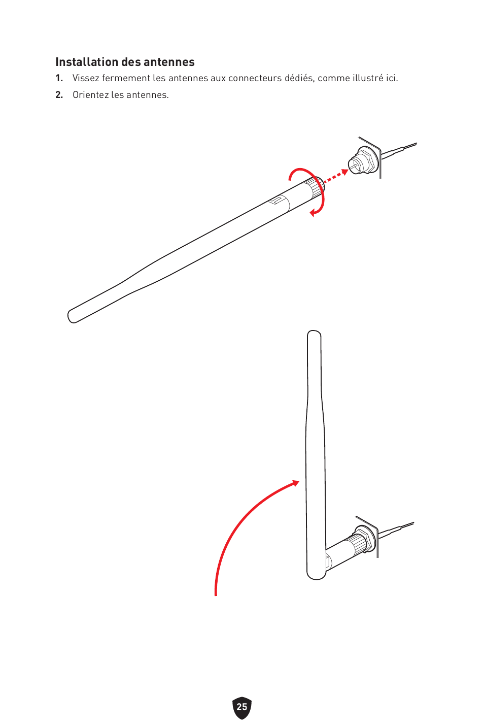 Installation des antennes | MSI MAG Z790 TOMAHAWK WIFI LGA 1700 ATX Motherboard User Manual | Page 141 / 470