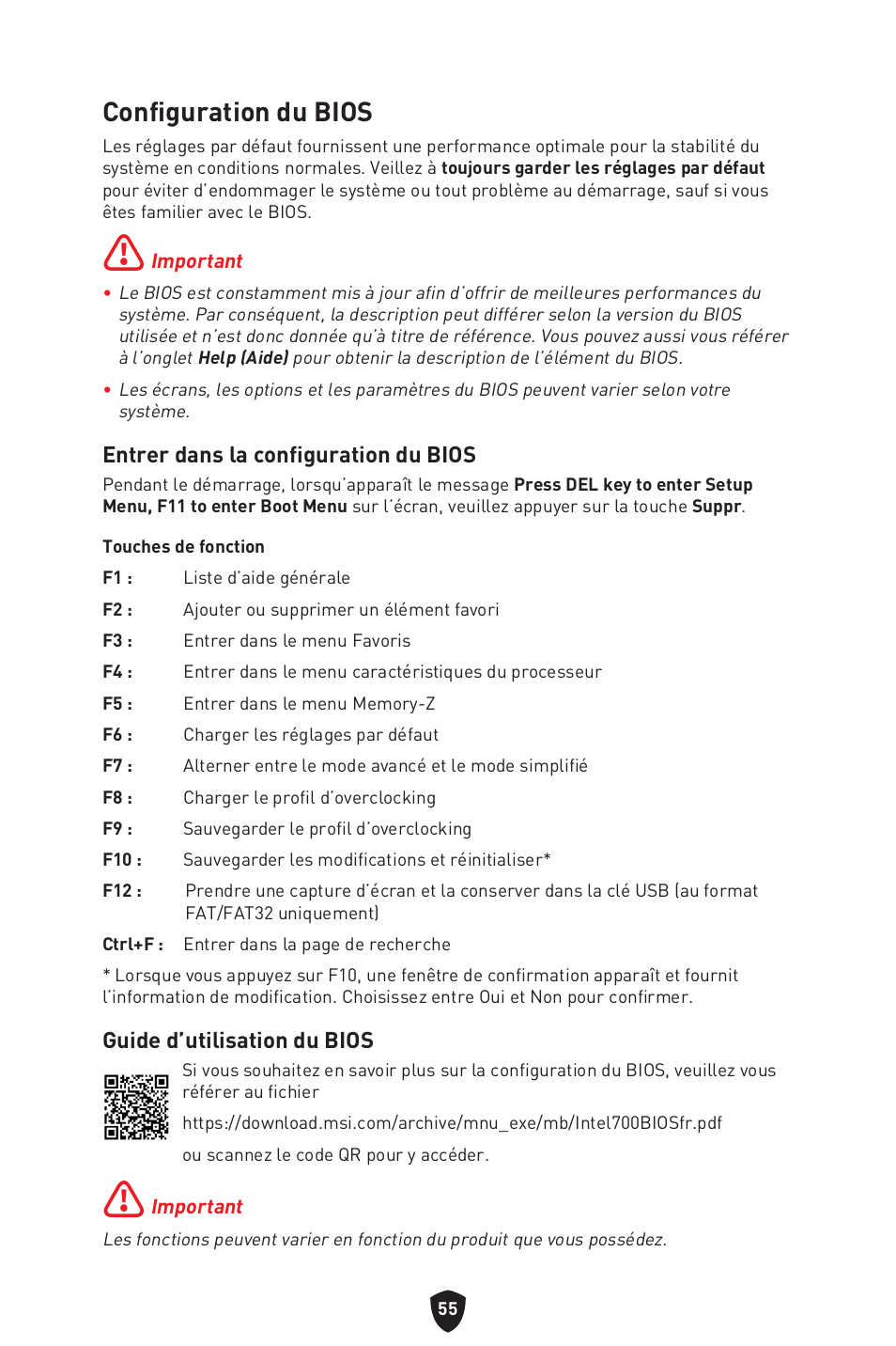 Configuration du bios | MSI MAG Z790 TOMAHAWK WIFI LGA 1700 ATX Motherboard User Manual | Page 171 / 470