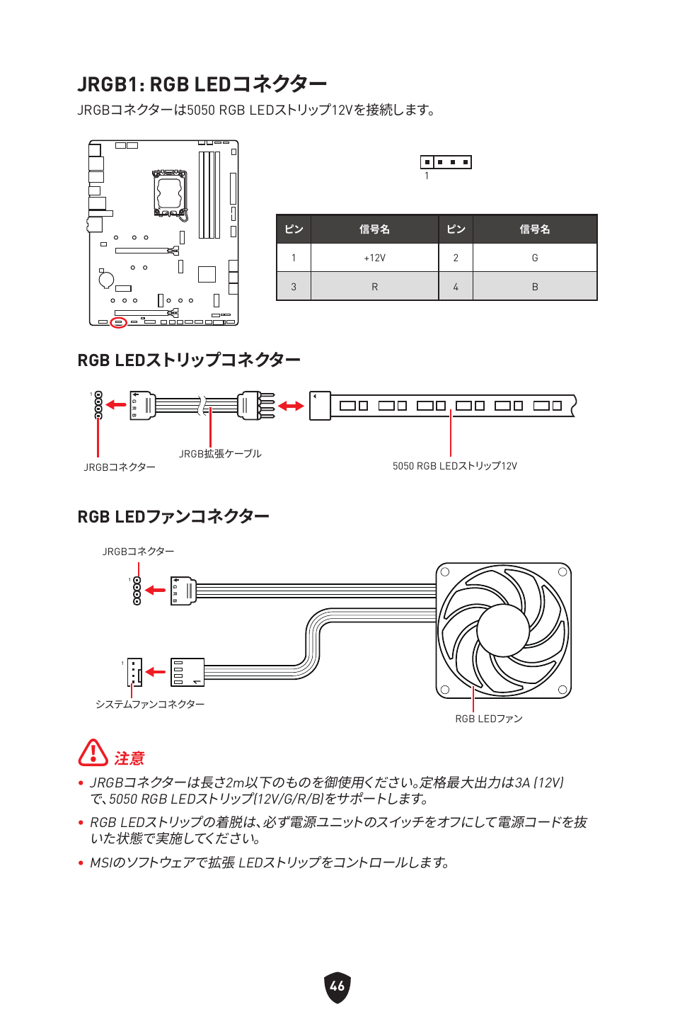 Jrgb1: rgb ledコネクター, Rgb ledストリップコネクター, Rgb ledファンコネクター | MSI MAG Z790 TOMAHAWK WIFI LGA 1700 ATX Motherboard User Manual | Page 276 / 470