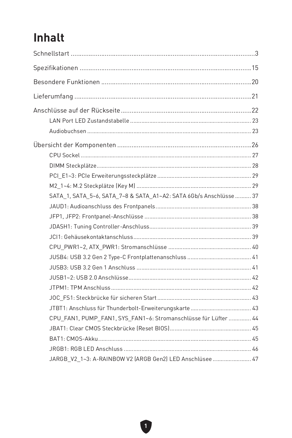 Deutsch, Inhalt | MSI MAG Z790 TOMAHAWK WIFI LGA 1700 ATX Motherboard User Manual | Page 60 / 470