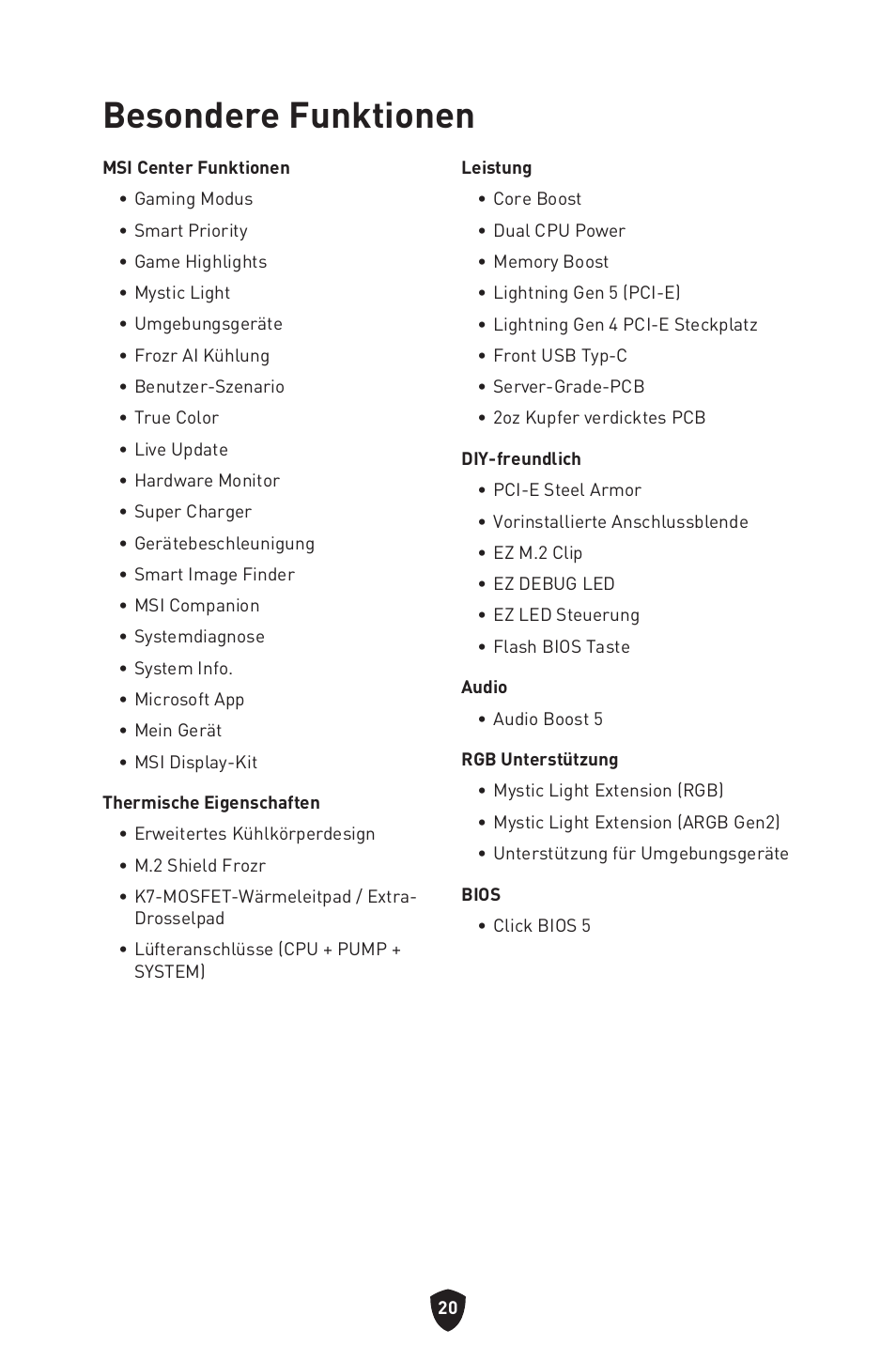 Besondere funktionen | MSI MAG Z790 TOMAHAWK WIFI LGA 1700 ATX Motherboard User Manual | Page 79 / 470