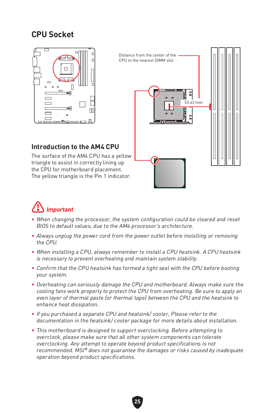 Cpu socket, Introduction to the am4 cpu | MSI B550 GAMING GEN3 AM4 ATX Motherboard User Manual | Page 27 / 379