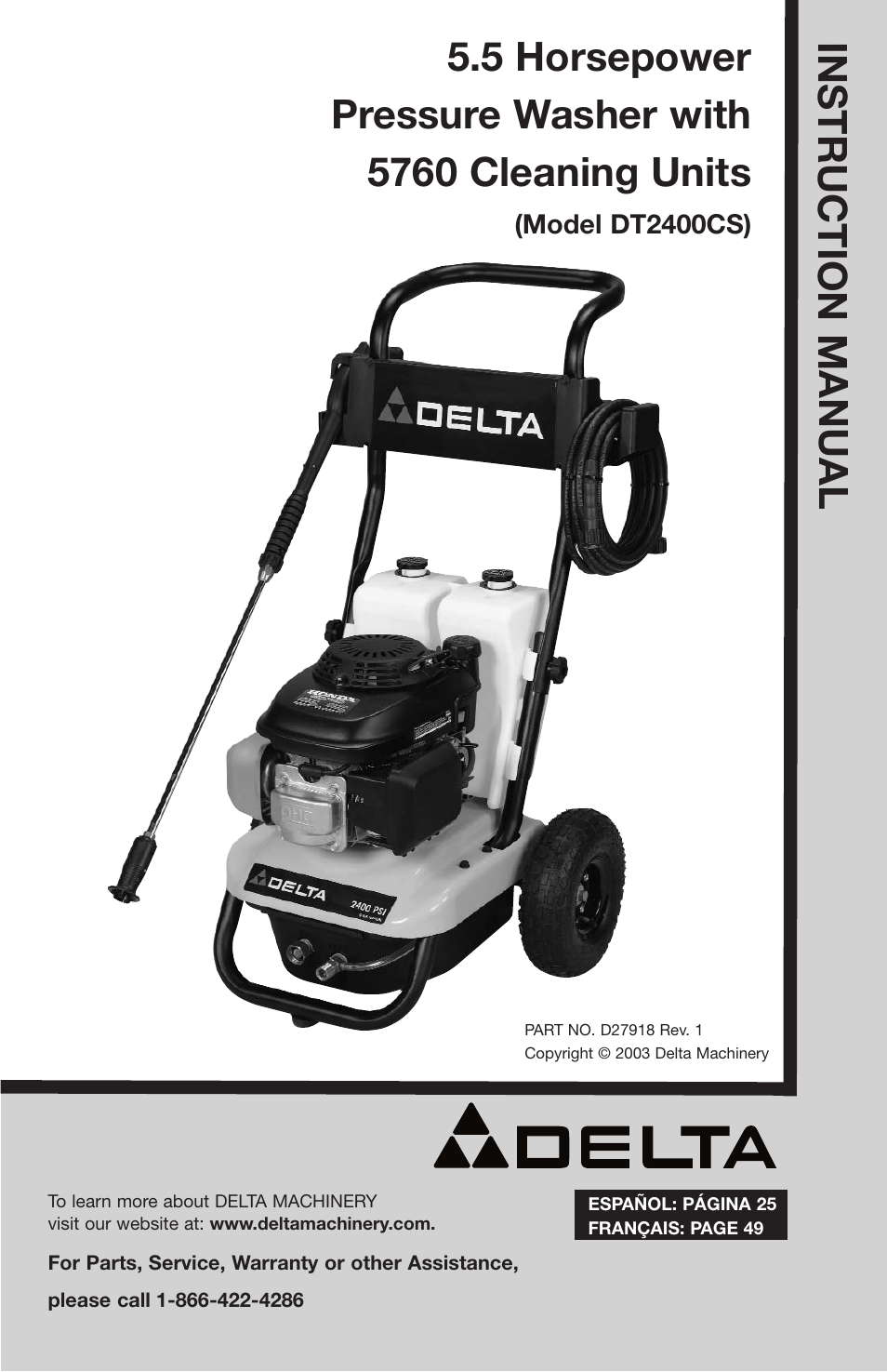 Delta DT2400CS User Manual | 24 pages