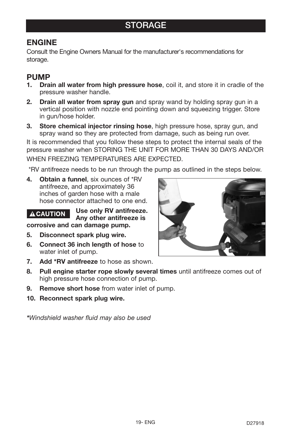 Storage, Engine, Pump | Delta DT2400CS User Manual | Page 19 / 24