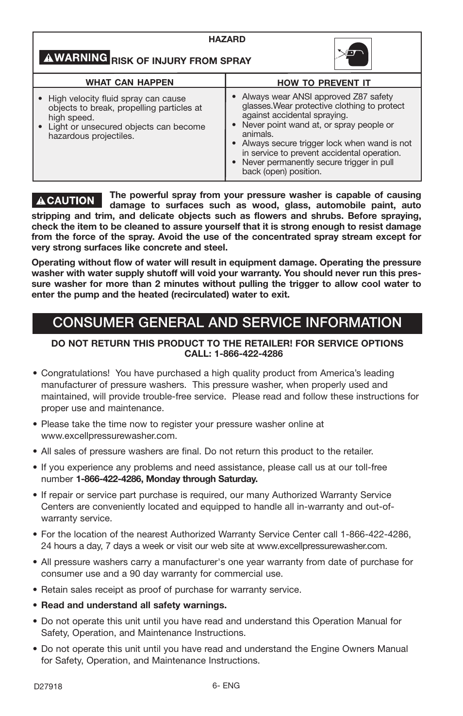 Consumer general and service information | Delta DT2400CS User Manual | Page 6 / 24