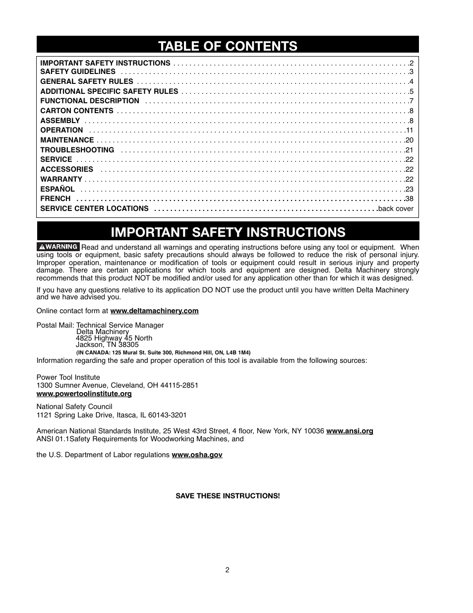 Delta 90513776 User Manual | Page 2 / 52