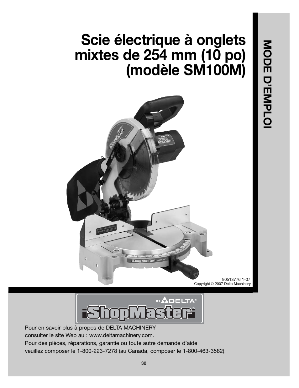 Mode d’emploi | Delta 90513776 User Manual | Page 38 / 52