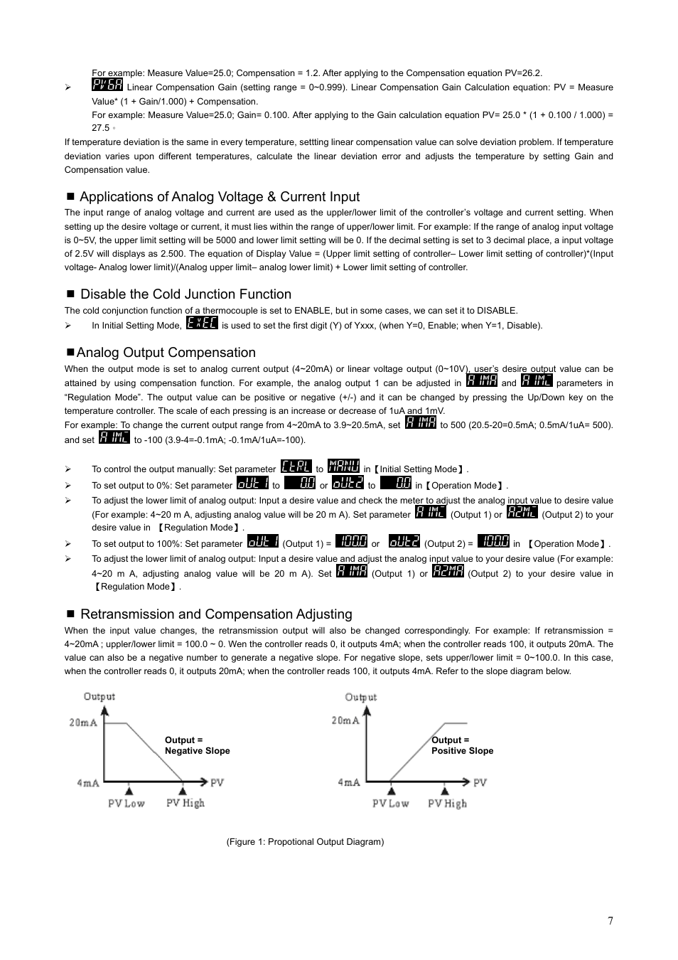 Applications of analog voltage & current input, Disable the cold junction function, Analog output compensation | Retransmission and compensation adjusting | Delta DT3 User Manual | Page 7 / 21