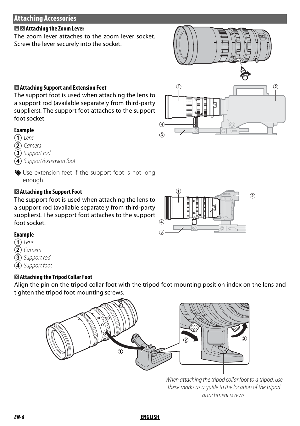 Attaching accessories | FujiFilm MKX18-55mm T2.9 Lens (Fuji X-Mount) User Manual | Page 16 / 68