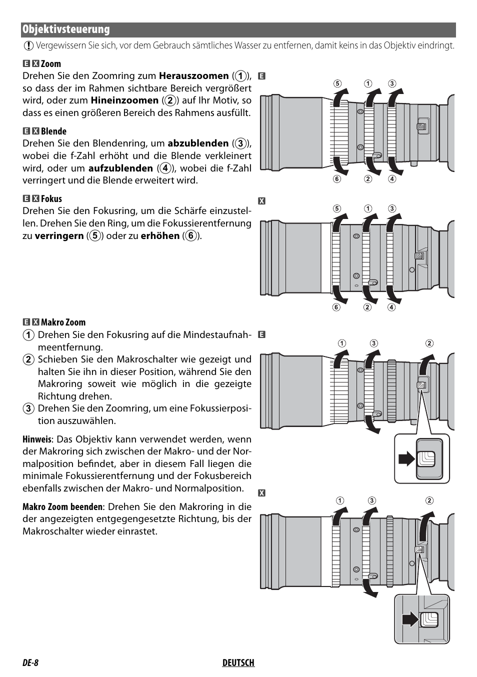 Objektivsteuerung | FujiFilm MKX18-55mm T2.9 Lens (Fuji X-Mount) User Manual | Page 38 / 68