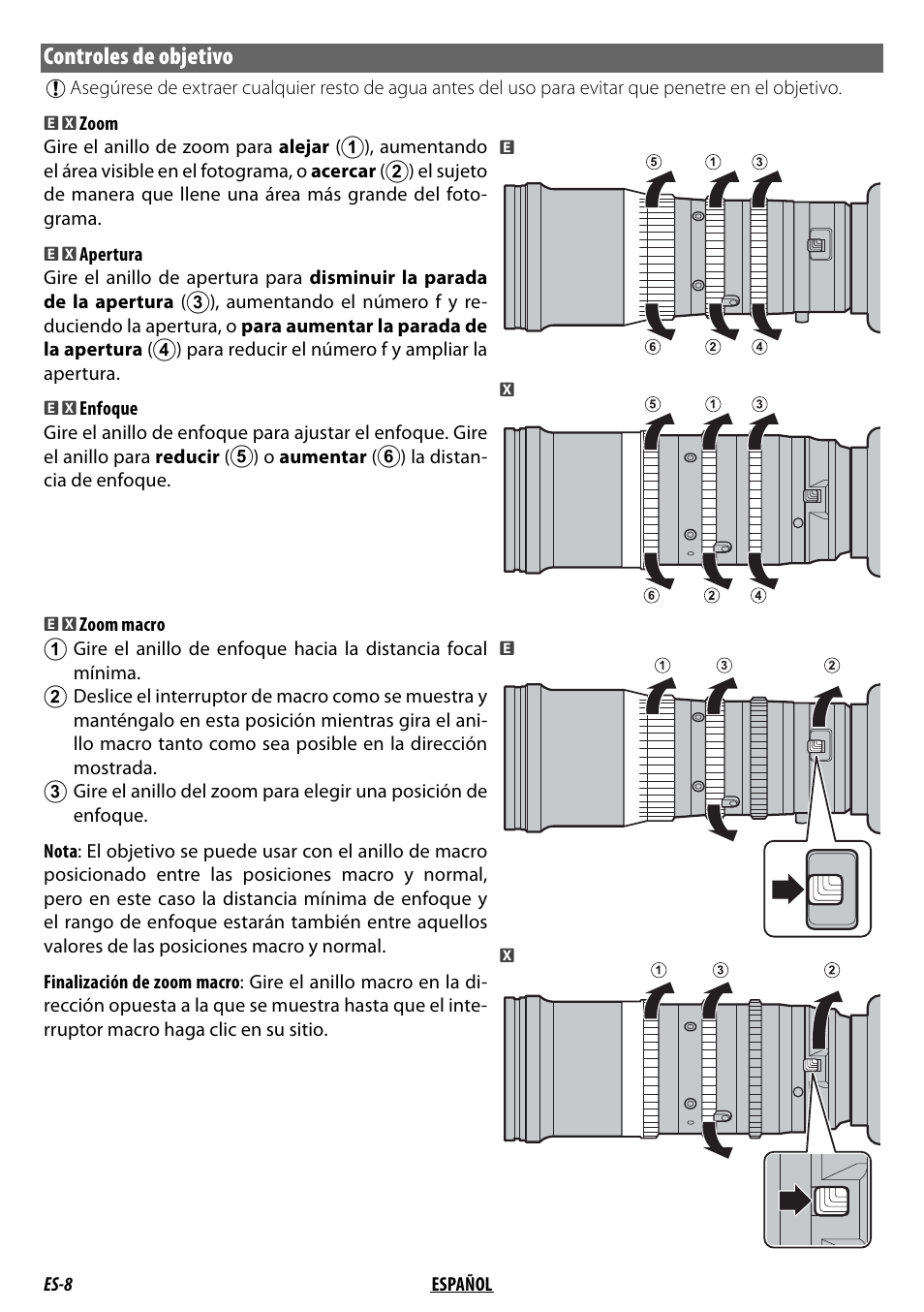 Controles de objetivo | FujiFilm MKX18-55mm T2.9 Lens (Fuji X-Mount) User Manual | Page 48 / 68